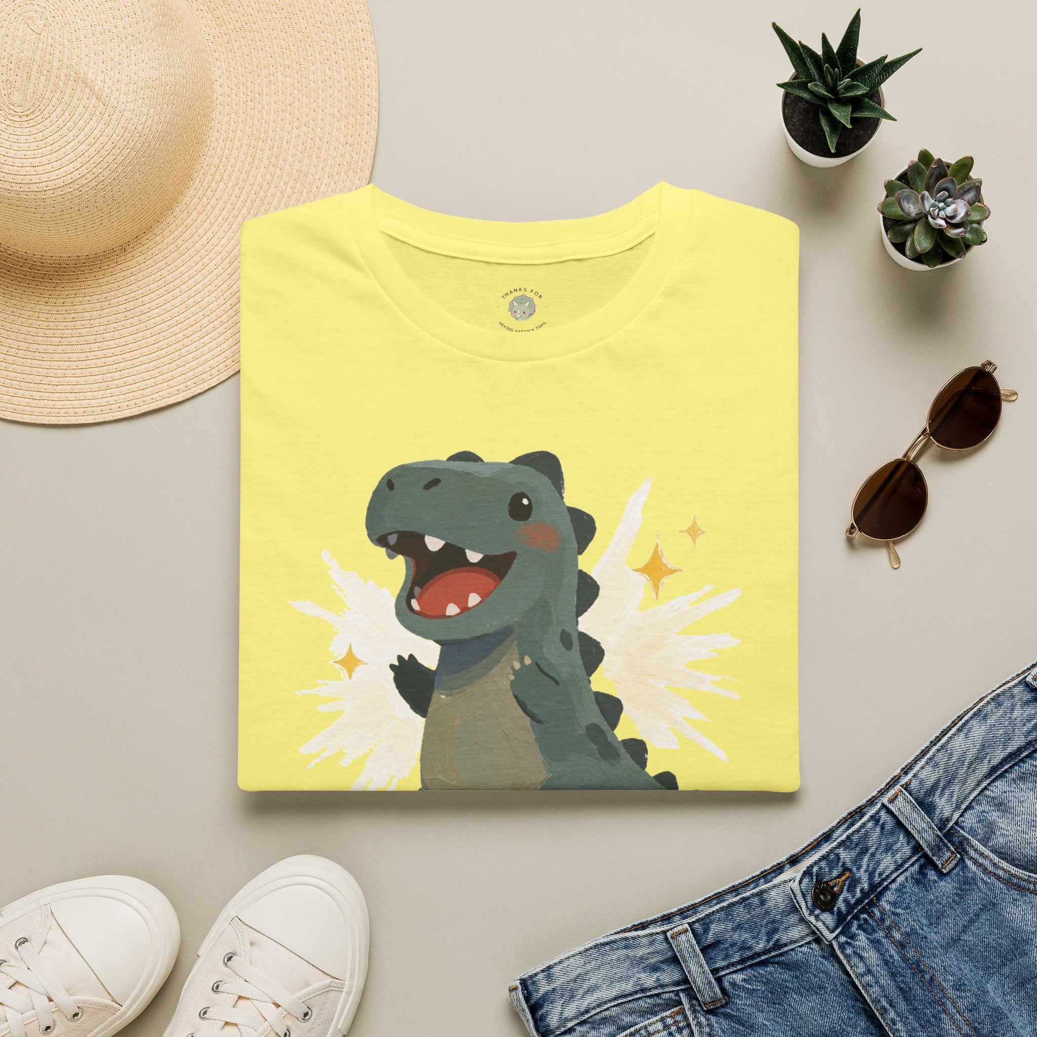 Dino-Mite T-Shirt — Cute Cheerful Dinosaur Pun Graphic Tee
