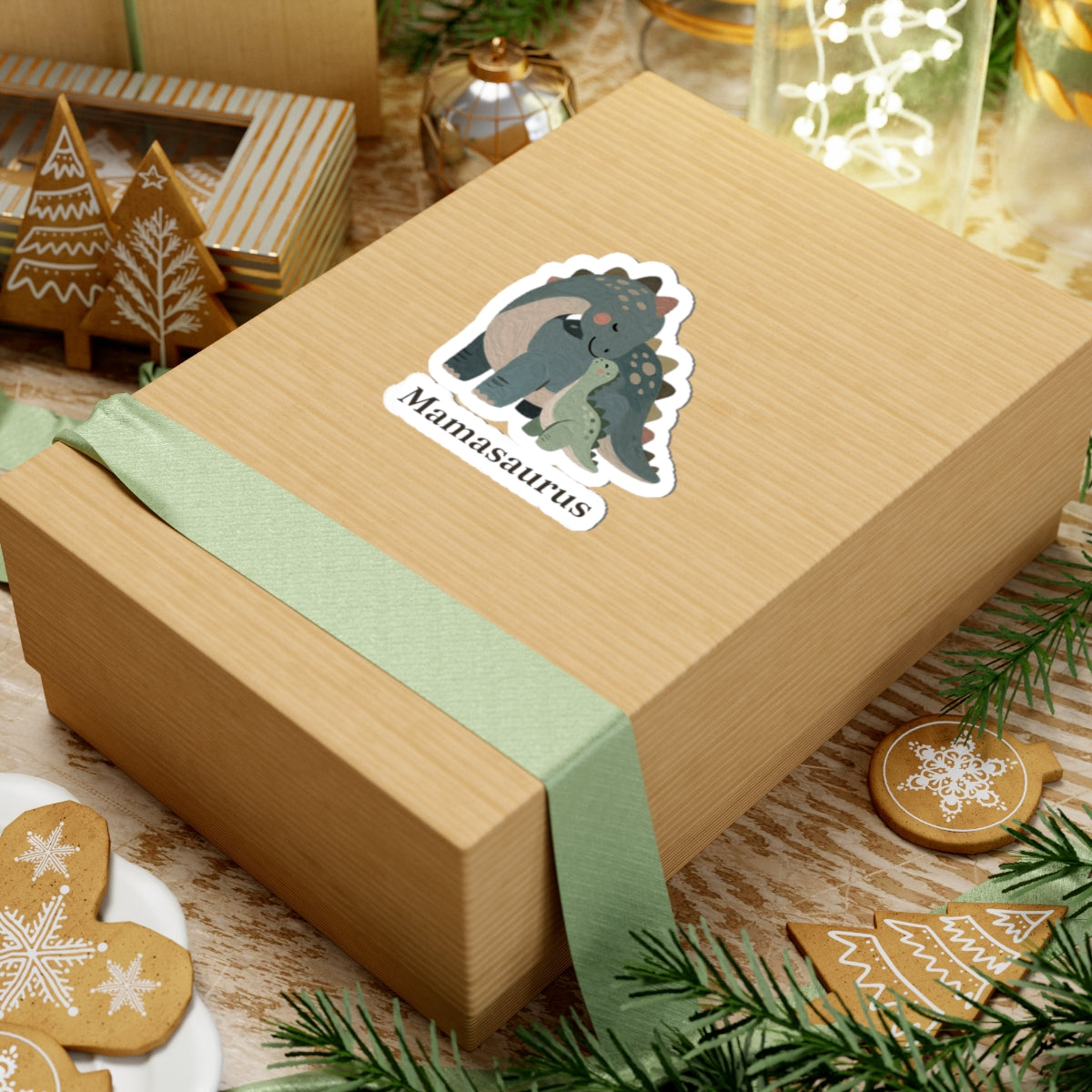 Mamasaurus Sticker — Cute Dinosaur Mom Mother's Day Vinyl Sticker