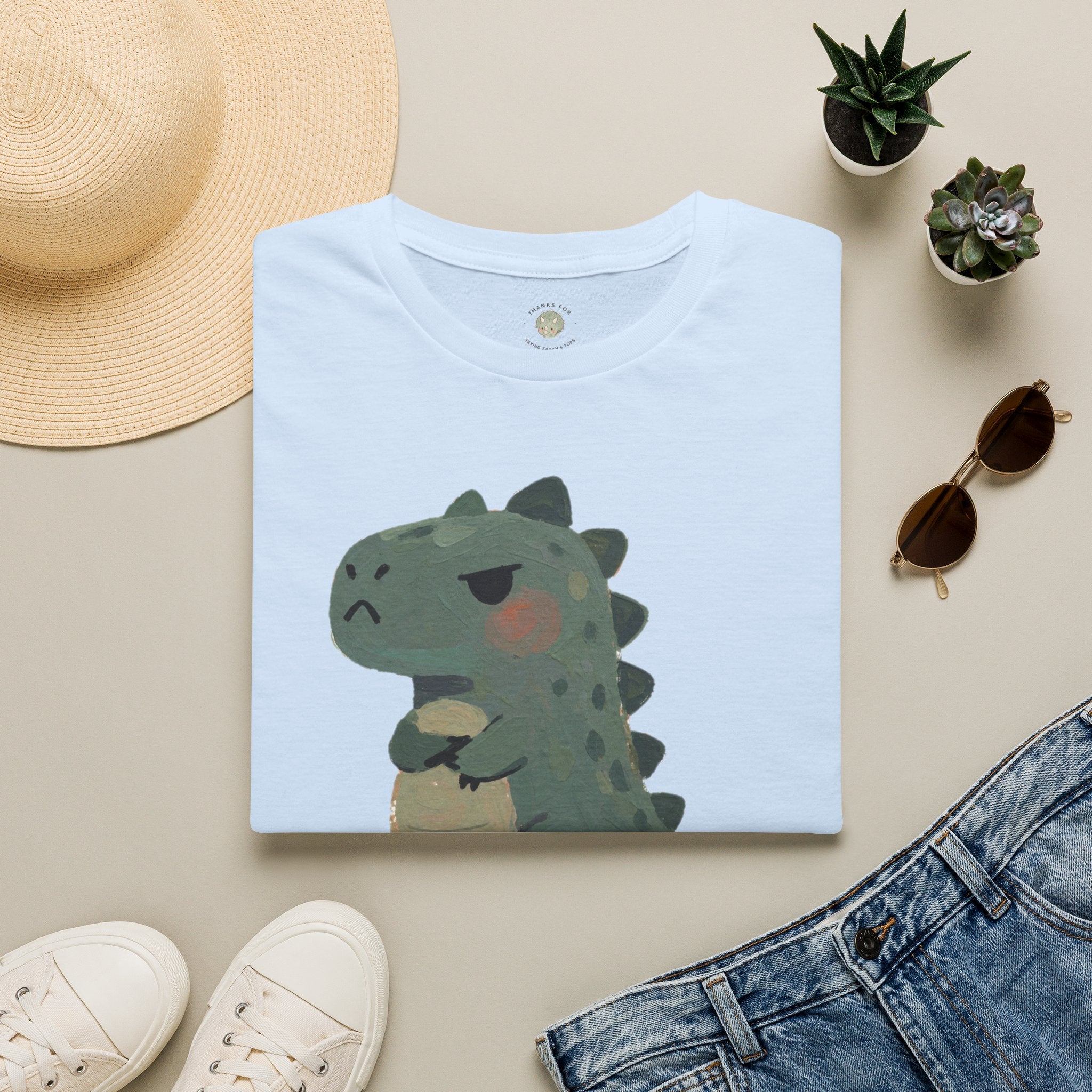 Hangry-Saurus T-Shirt — Funny Hungry Grumpy Dinosaur Graphic Tee