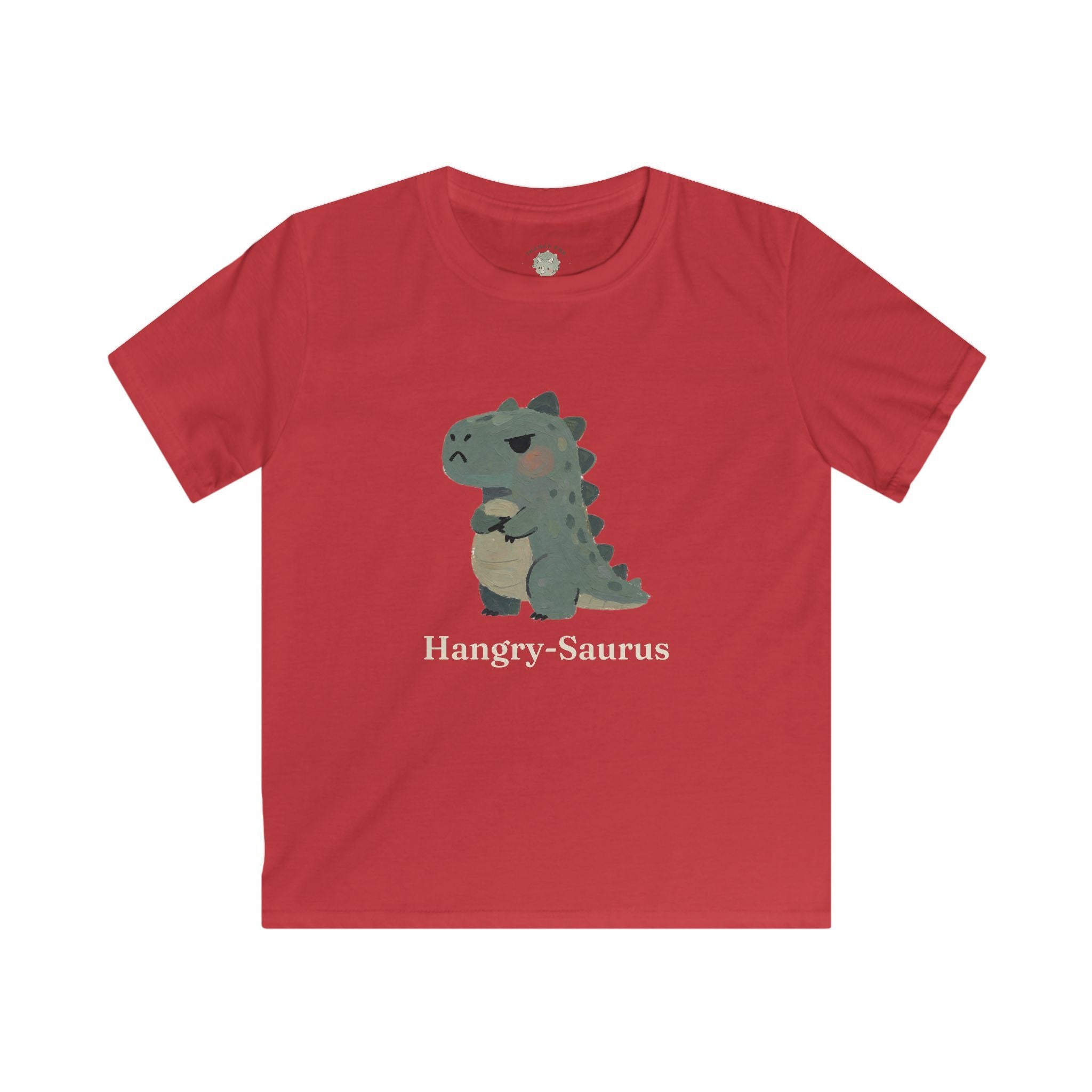 Kids Hangry-Saurus T-Shirt — Funny Hungry Grumpy Dinosaur Graphic Tee