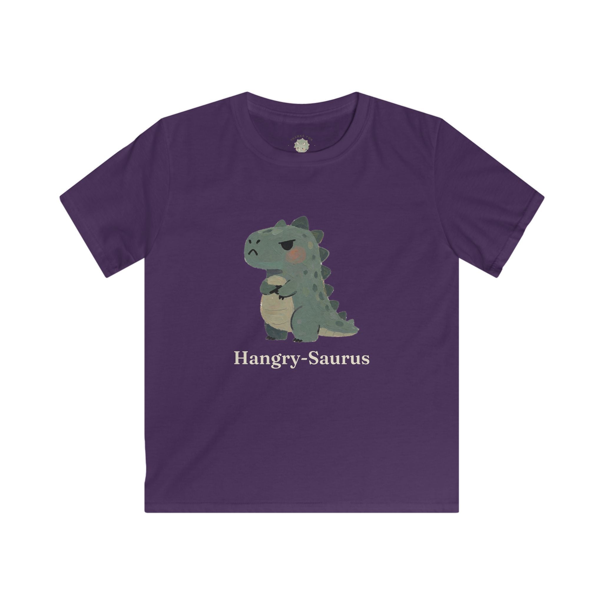 Kids Hangry-Saurus T-Shirt — Funny Hungry Grumpy Dinosaur Graphic Tee