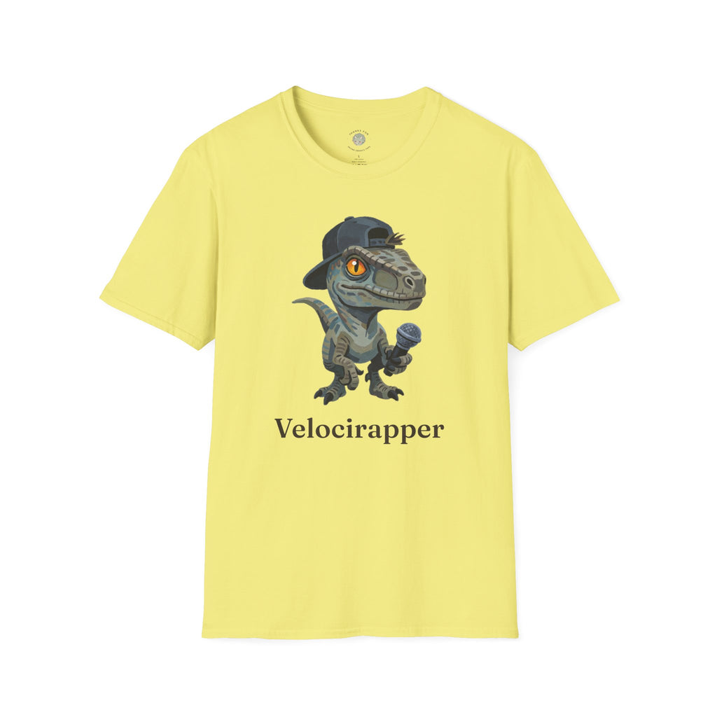 Velocirapper T-Shirt — Funny Rapper Raptor Dinosaur Graphic Tee