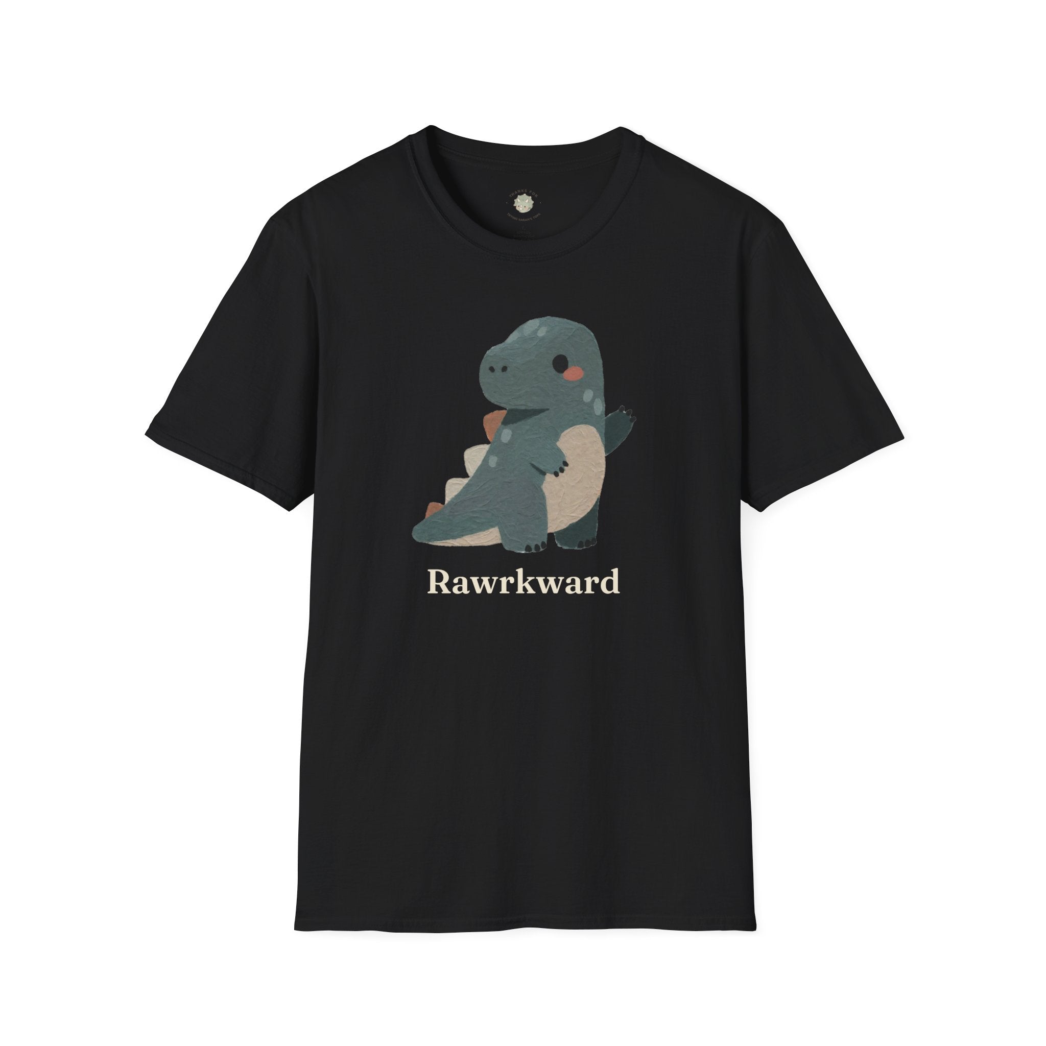 Rawrkward T-Shirt — Funny Awkward Shy Dinosaur Graphic Tee