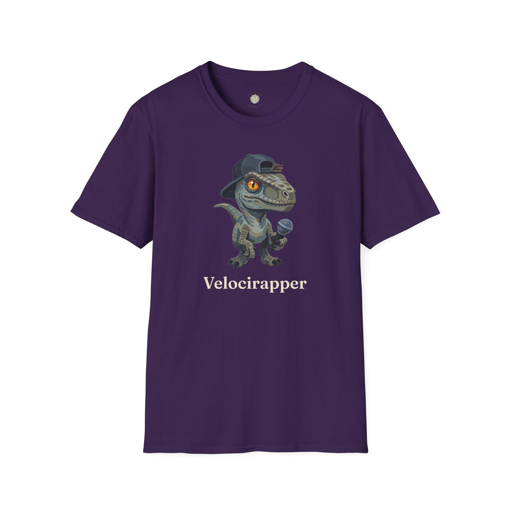 Velocirapper T-Shirt — Funny Rapper Raptor Dinosaur Graphic Tee