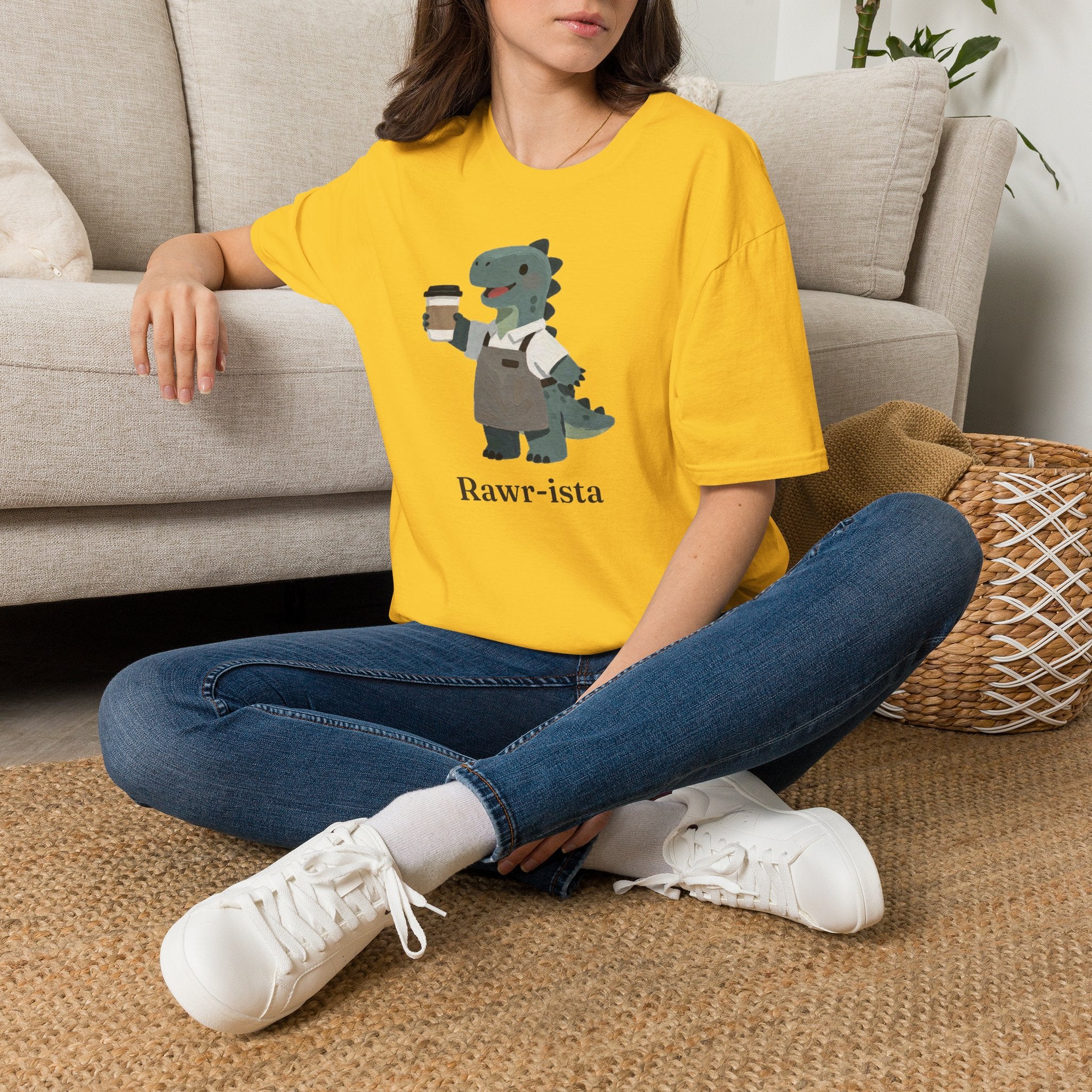 Rawr-ista T-Shirt — Funny Coffee Dinosaur Barista Graphic Tee