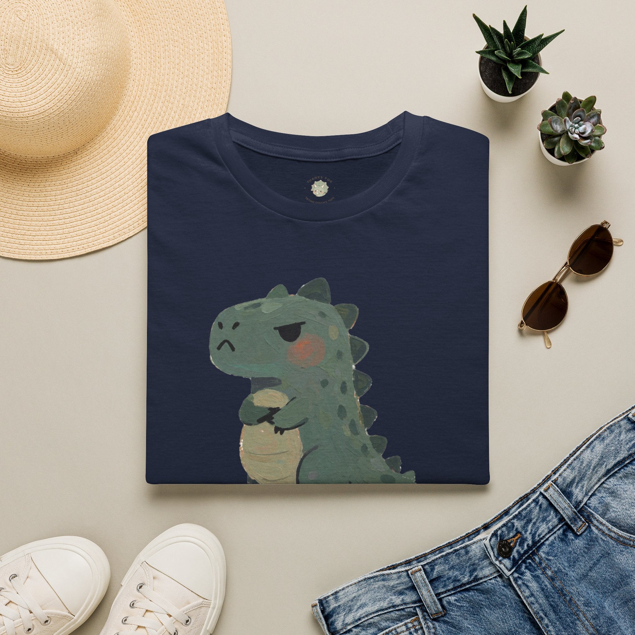 Hangry-Saurus T-Shirt — Funny Hungry Grumpy Dinosaur Graphic Tee