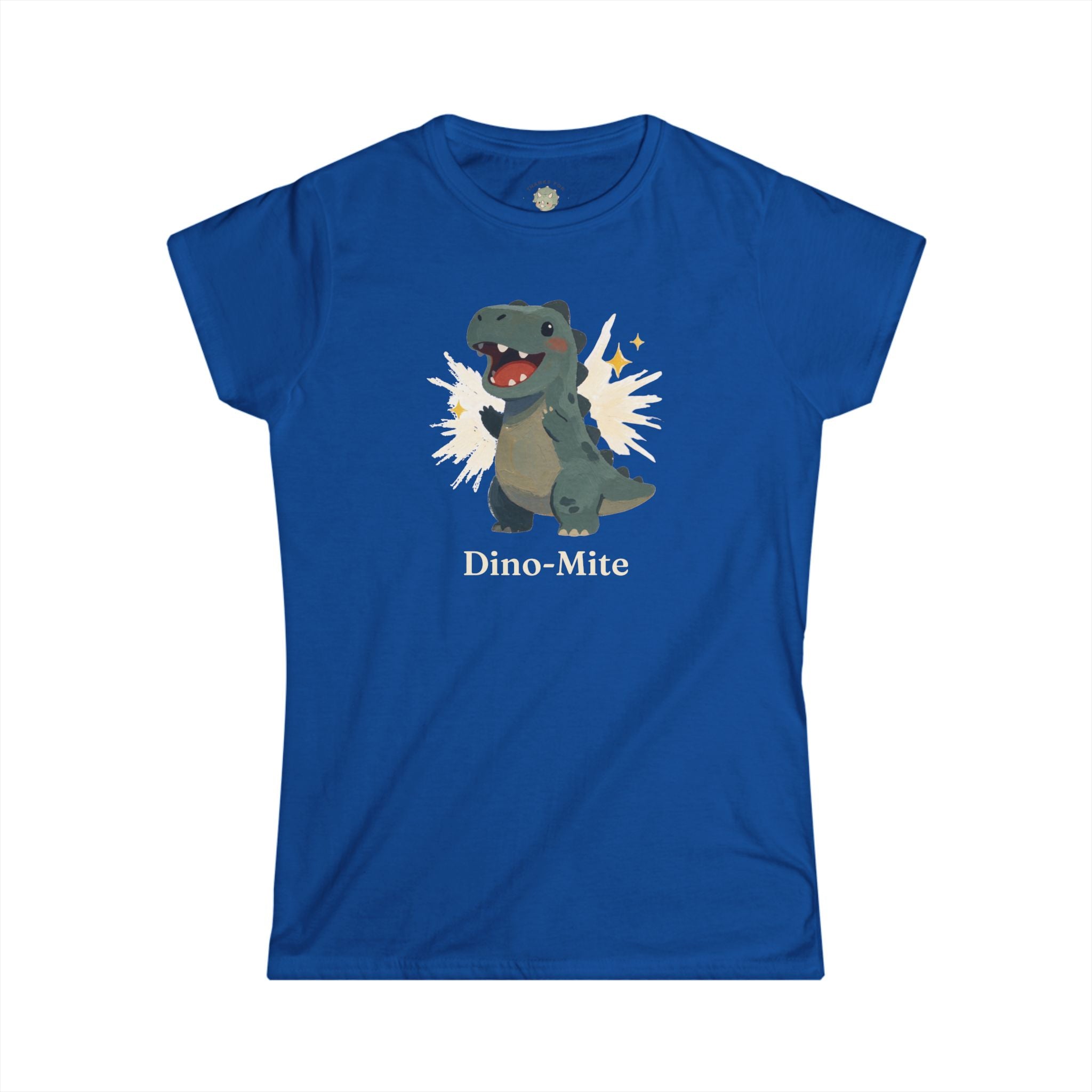 Women's Dino-Mite T-Shirt — Cute Cheerful Dinosaur Pun Graphic Tee