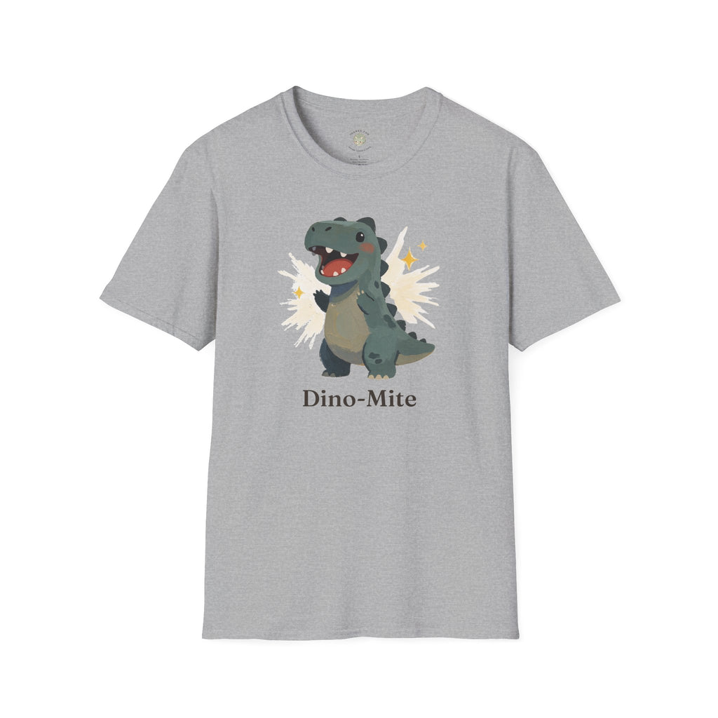 Dino-Mite T-Shirt — Cute Cheerful Dinosaur Pun Graphic Tee