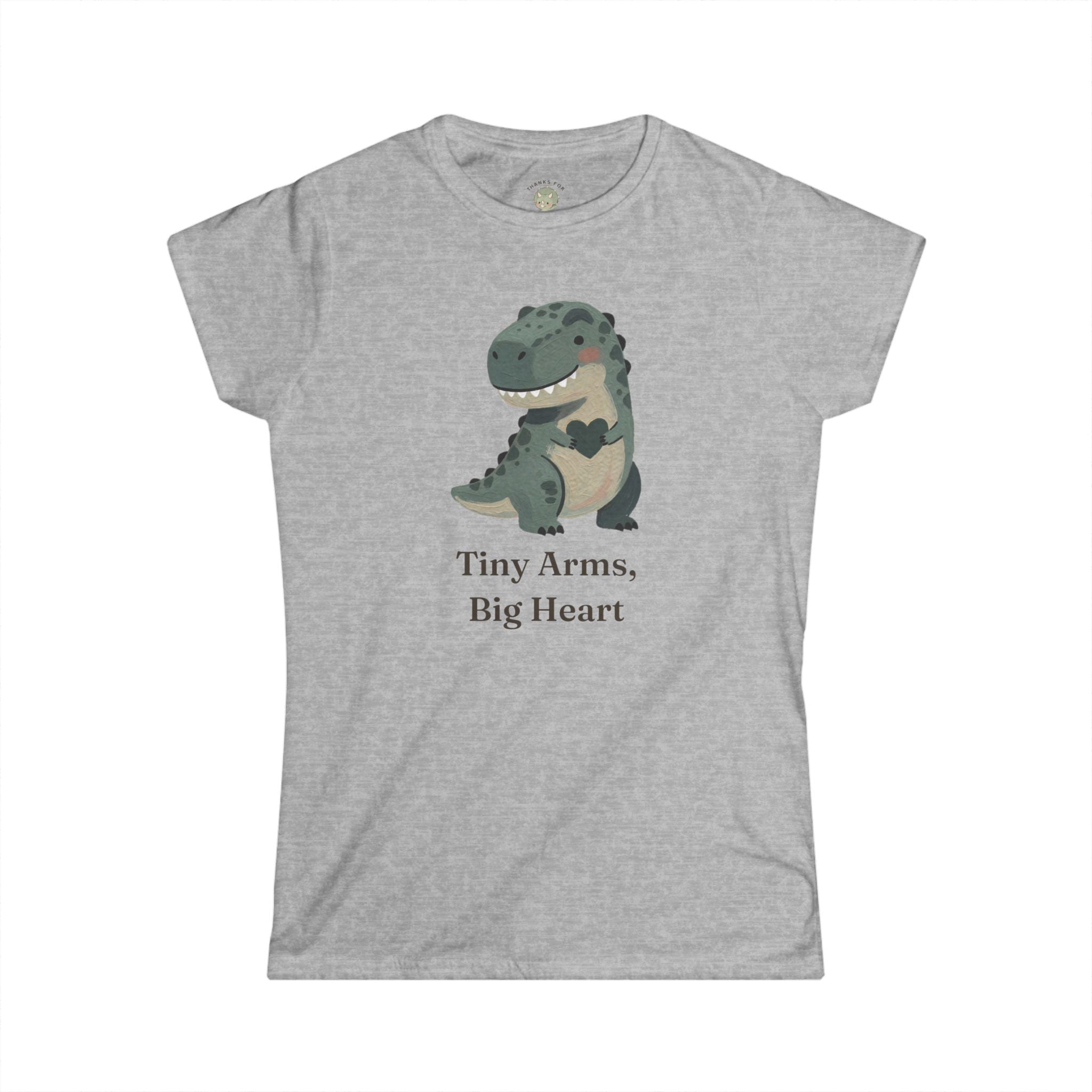 Women's Tiny Arms, Big Heart T-Shirt — Cute Sweet T-Rex Love Graphic Tee
