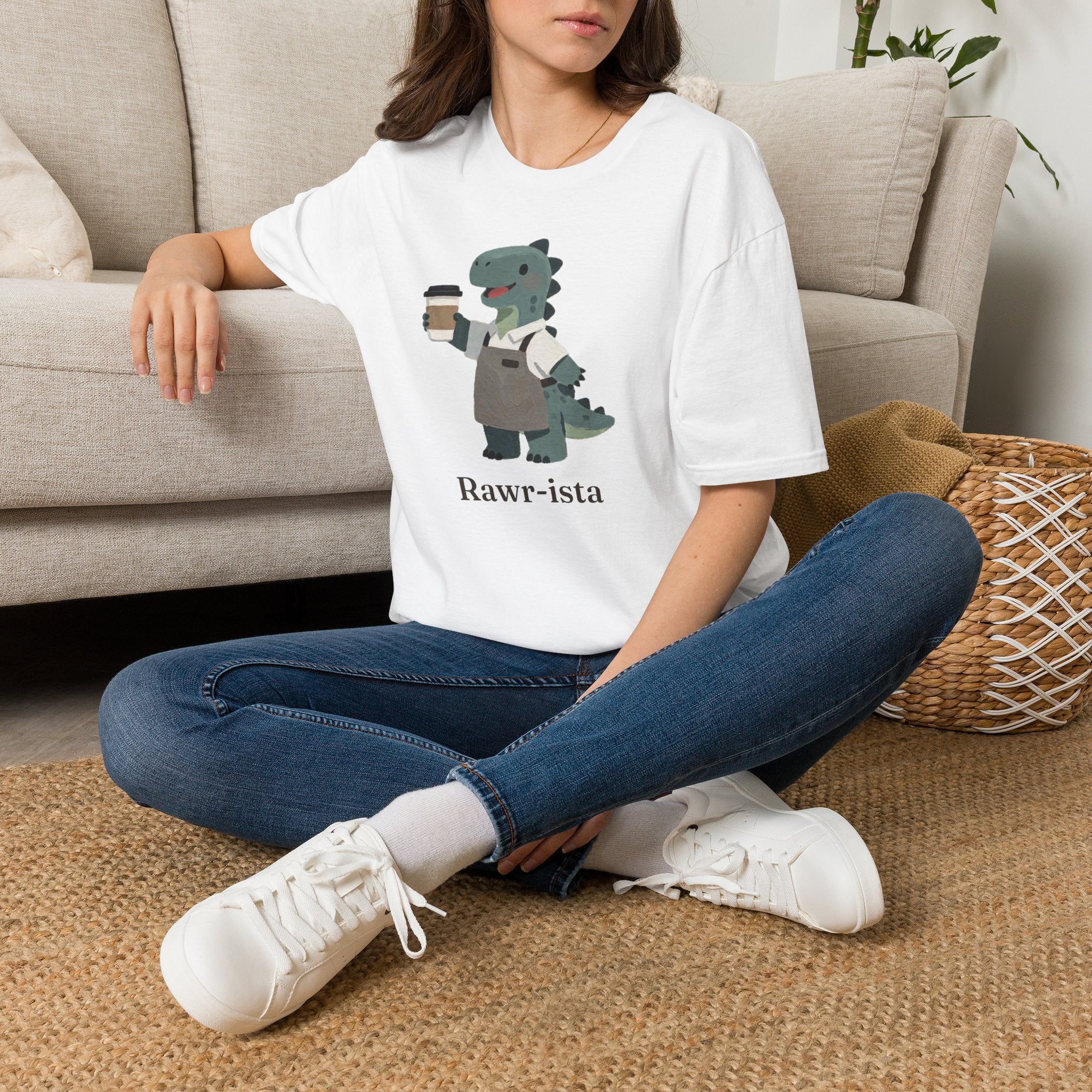 Rawr-ista T-Shirt — Funny Coffee Dinosaur Barista Graphic Tee