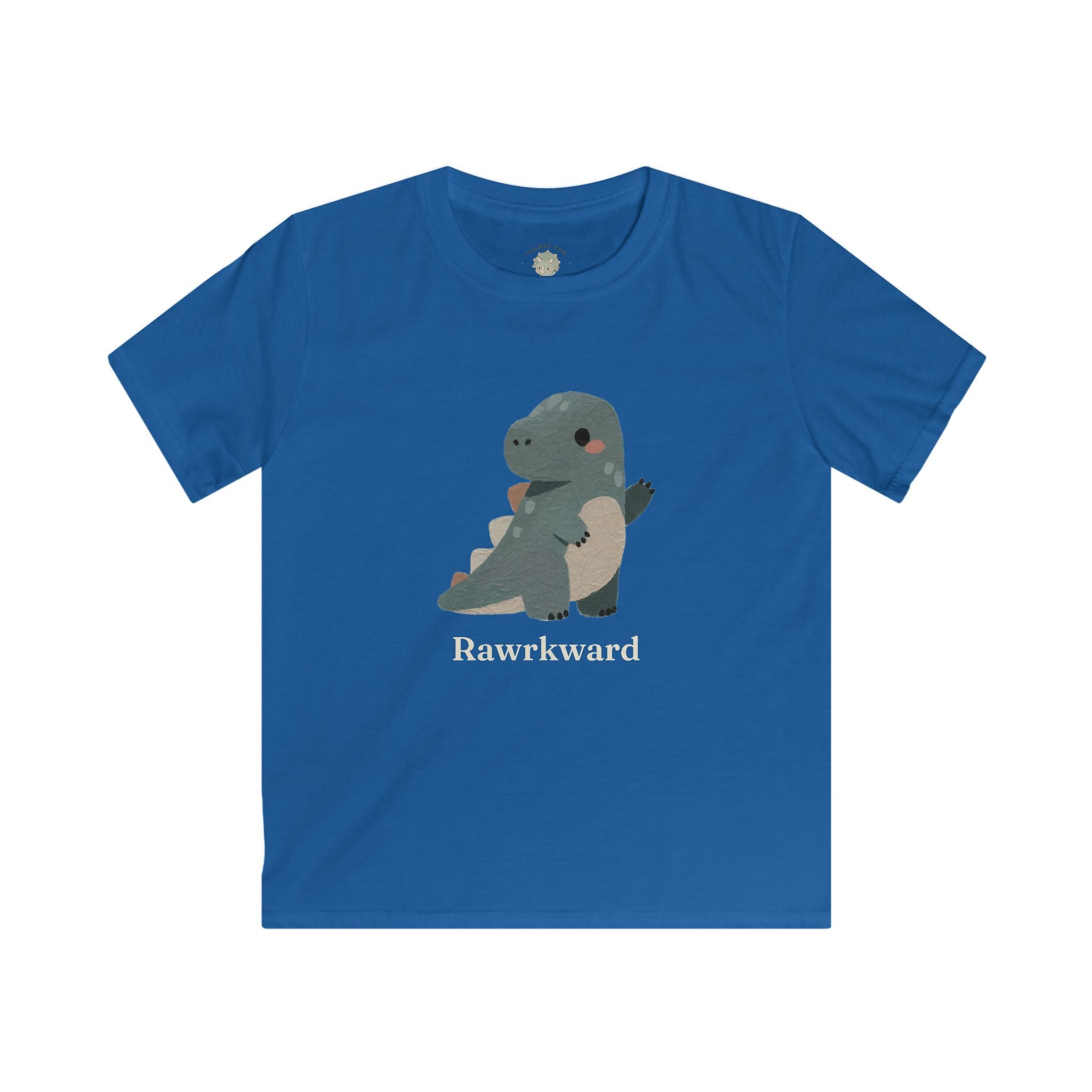 Kids Rawrkward T-Shirt — Funny Awkward Shy Dinosaur Graphic Tee