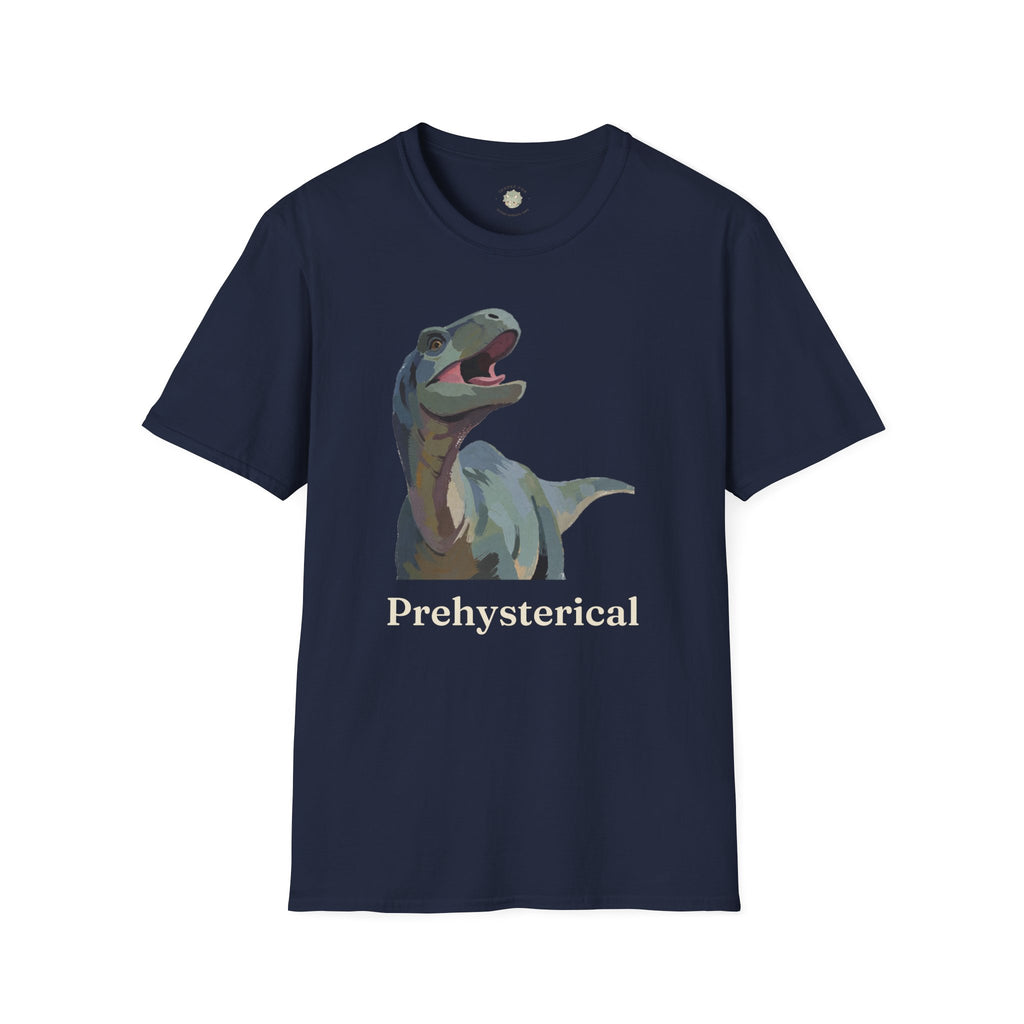 Prehysterical T-Shirt — Funny Laughing Dinosaur Pun Graphic Tee