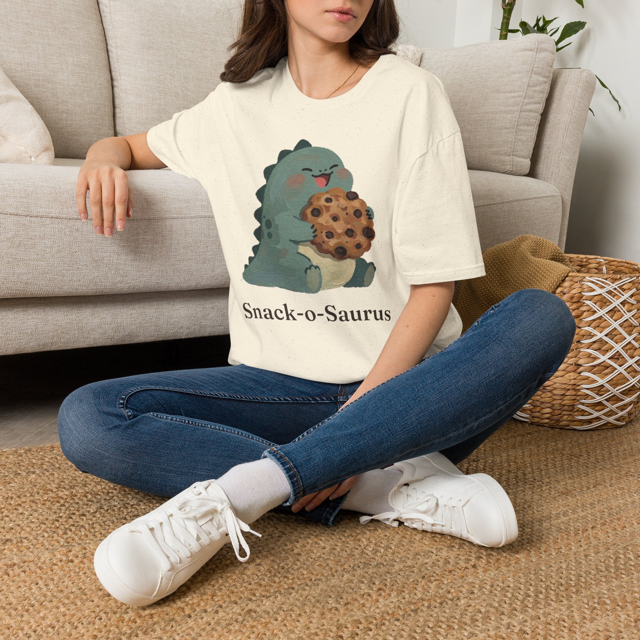 Snack-o-Saurus T-Shirt — Cute Cookie Dinosaur Snack Graphic Tee
