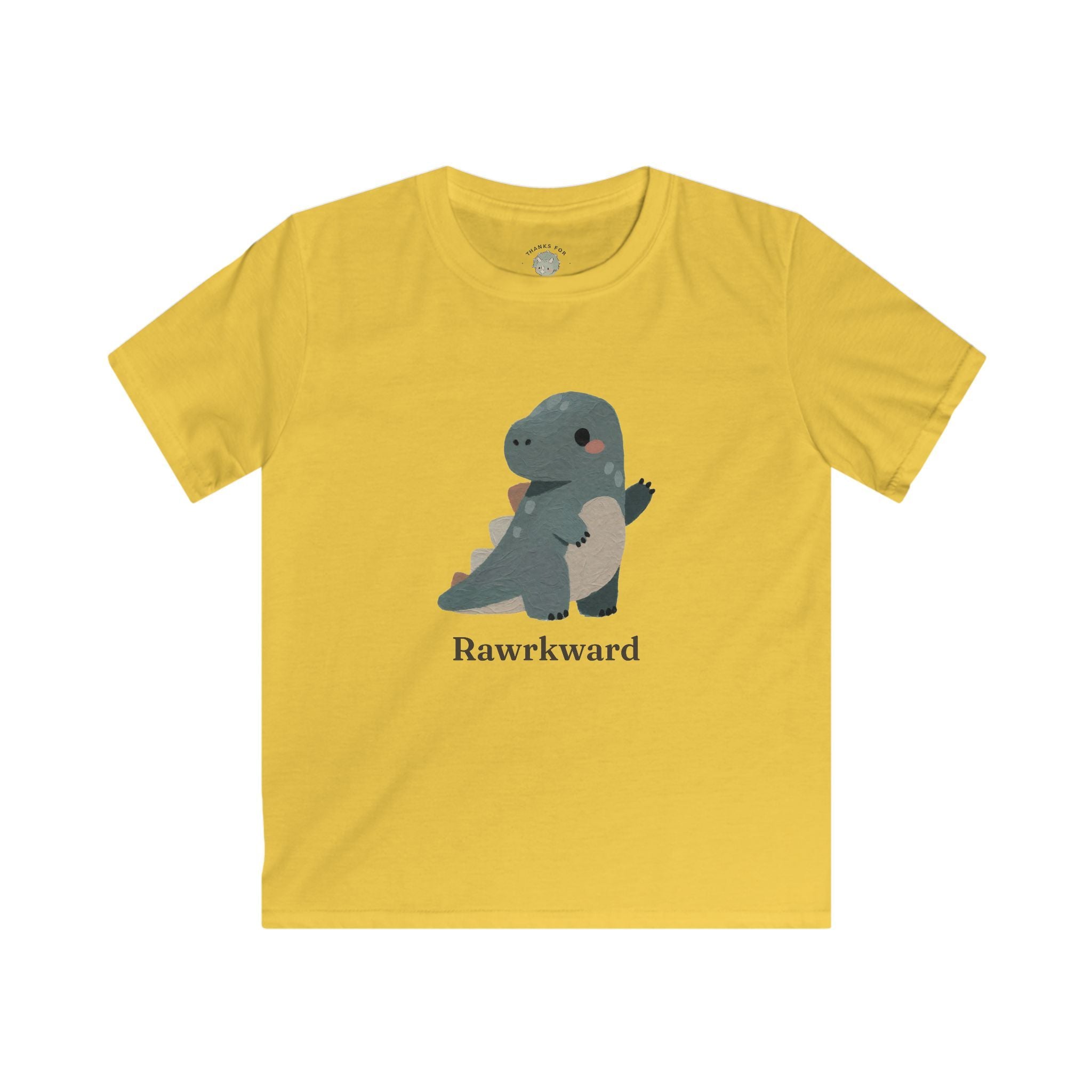 Kids Rawrkward T-Shirt — Funny Awkward Shy Dinosaur Graphic Tee
