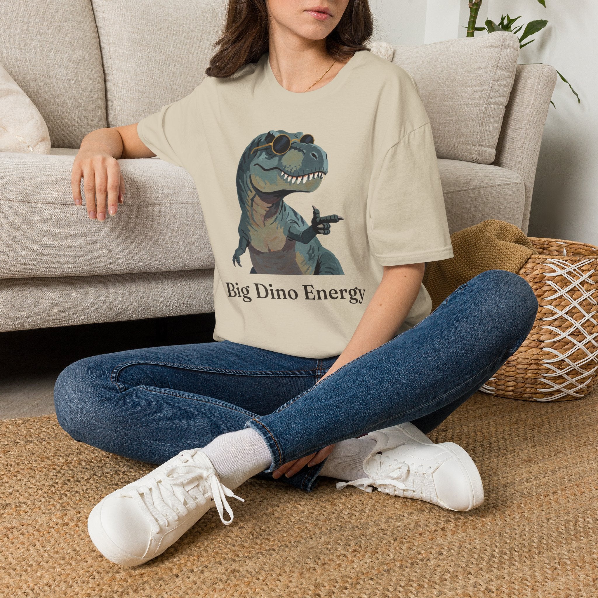 Big Dino Energy T-Shirt — Funny Confident Cool Dinosaur Graphic Tee
