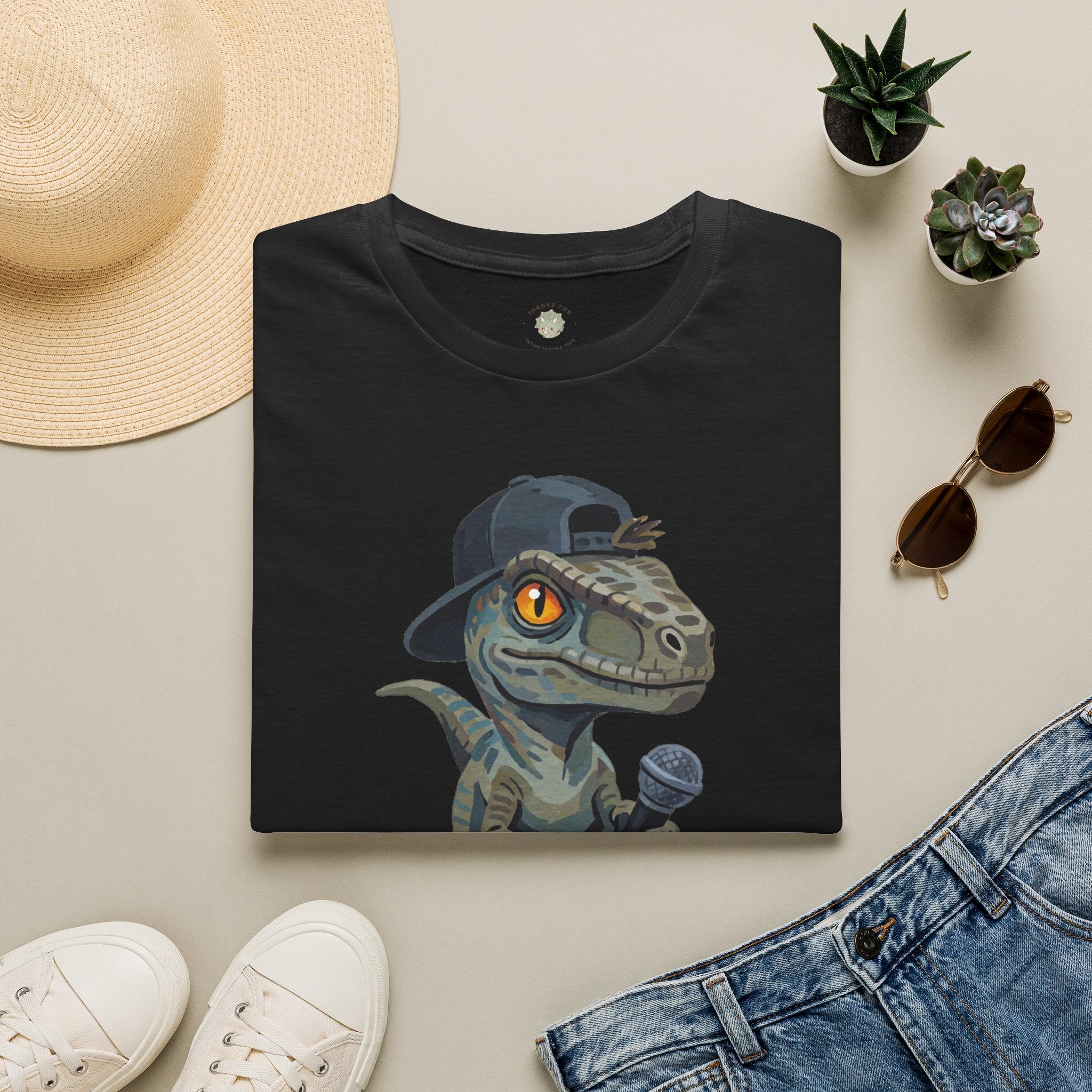 Velocirapper T-Shirt — Funny Rapper Raptor Dinosaur Graphic Tee