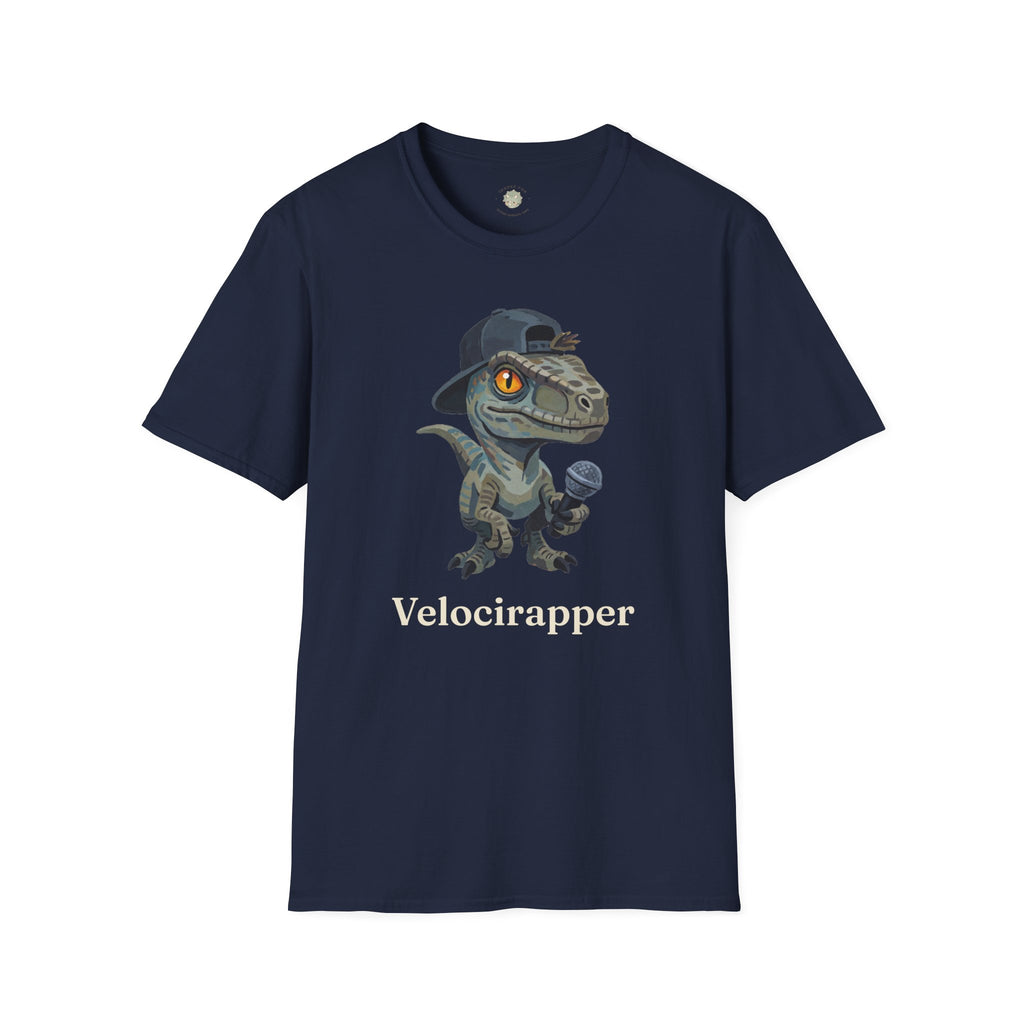 Velocirapper T-Shirt — Funny Rapper Raptor Dinosaur Graphic Tee