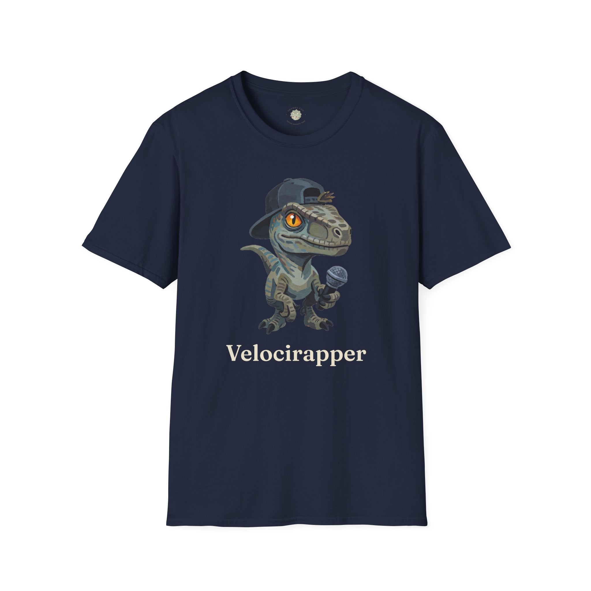 Velocirapper T-Shirt — Funny Rapper Raptor Dinosaur Graphic Tee