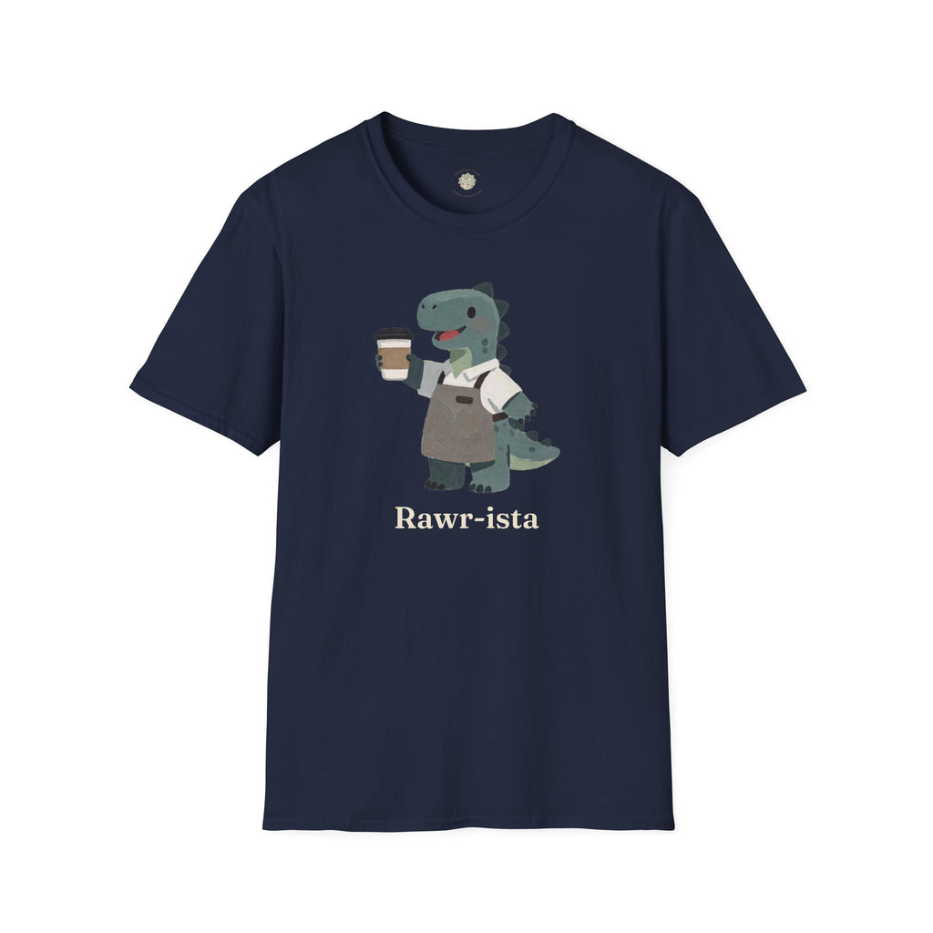 Rawr-ista T-Shirt — Funny Coffee Dinosaur Barista Graphic Tee