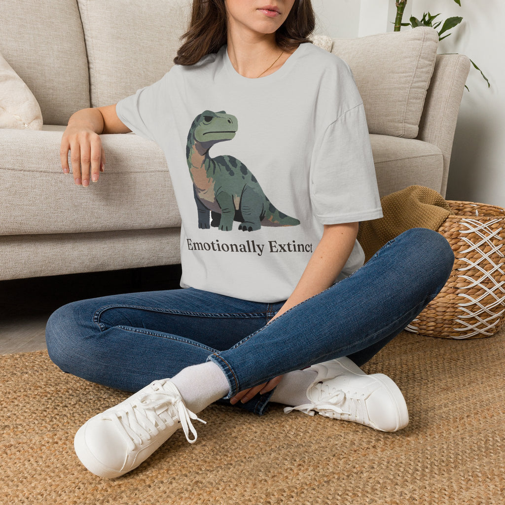 Emotionally Extinct T-Shirt — Funny Deadpan Dinosaur Graphic Tee