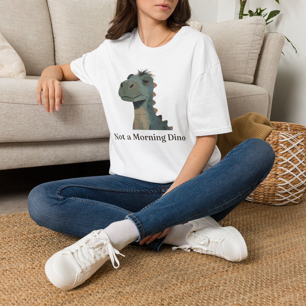 Not a Morning Dino T-Shirt — Funny Sleepy Dinosaur Graphic Tee
