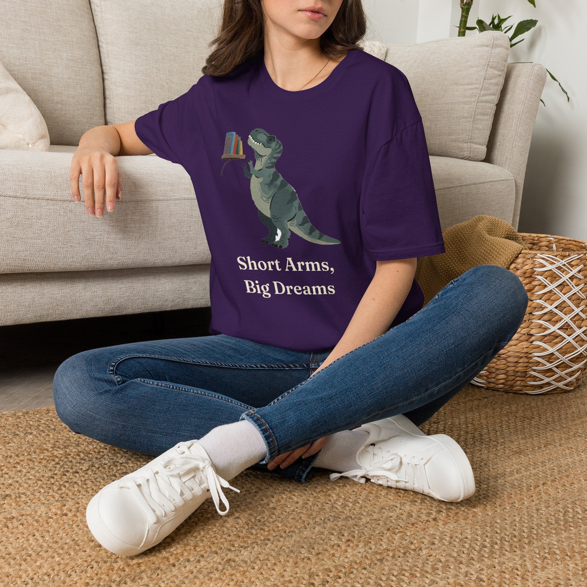 Short Arms, Big Dreams T-Shirt — Funny Motivational T-Rex Graphic Tee