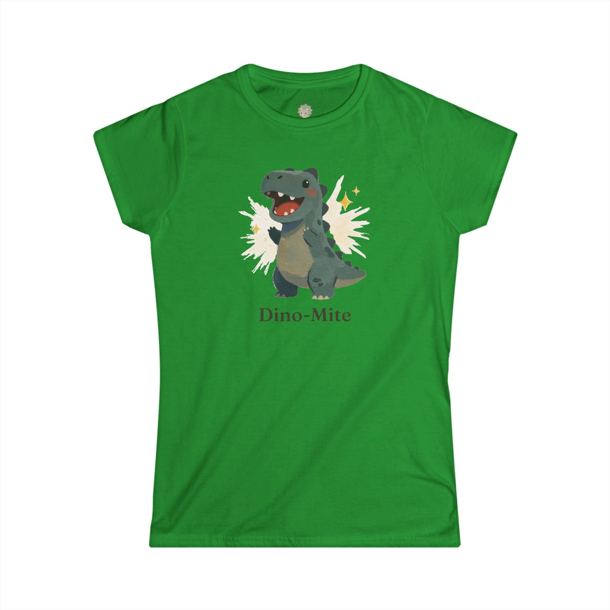 Women's Dino-Mite T-Shirt — Cute Cheerful Dinosaur Pun Graphic Tee
