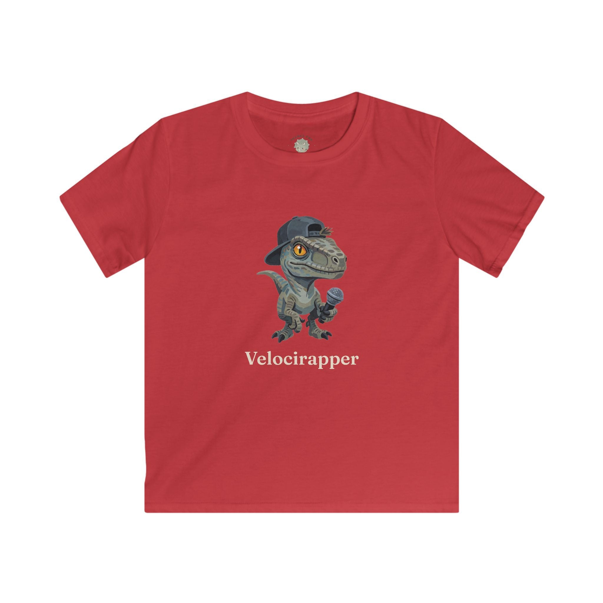 Kids Velocirapper T-Shirt — Funny Rapper Raptor Dinosaur Graphic Tee