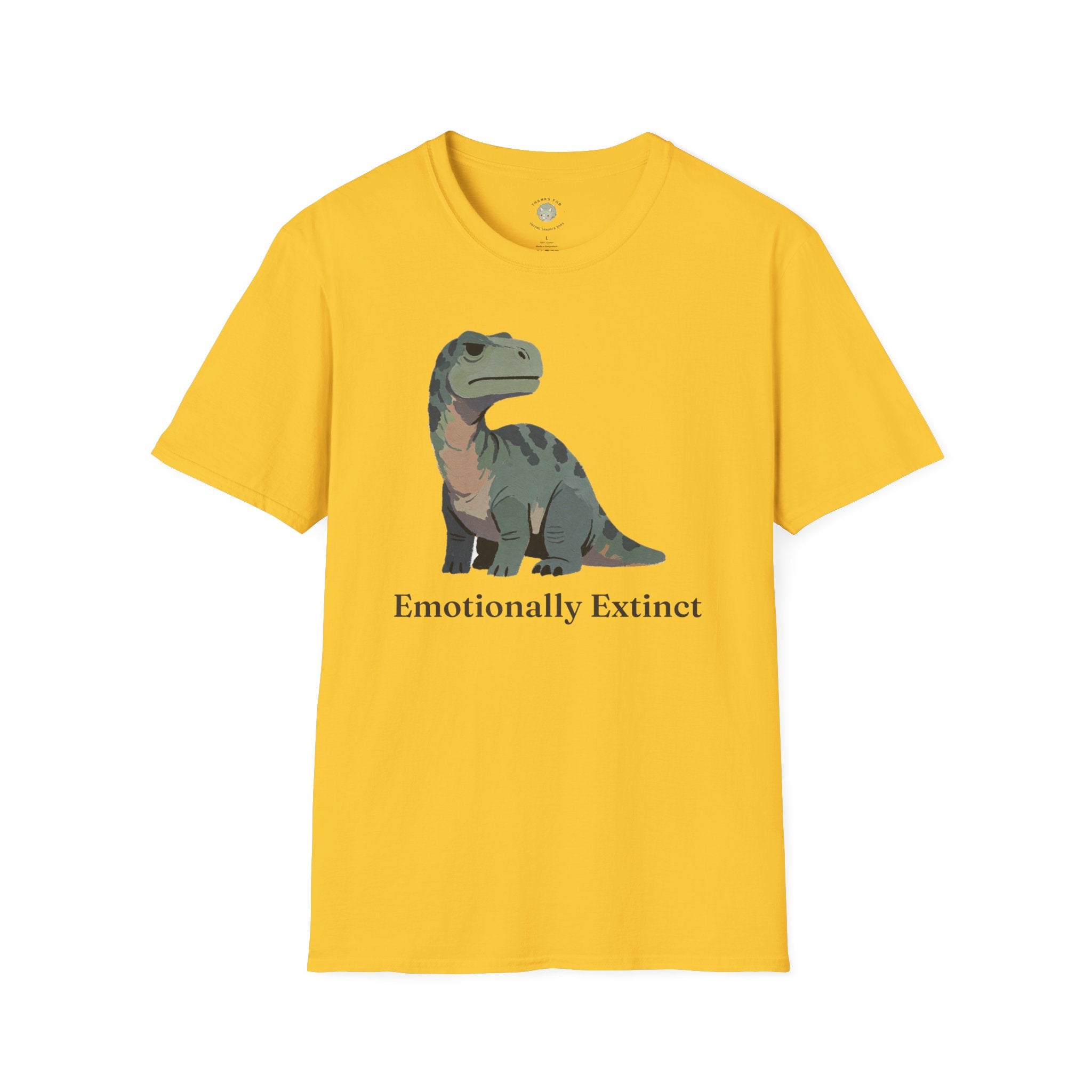 Emotionally Extinct T-Shirt — Funny Deadpan Dinosaur Graphic Tee