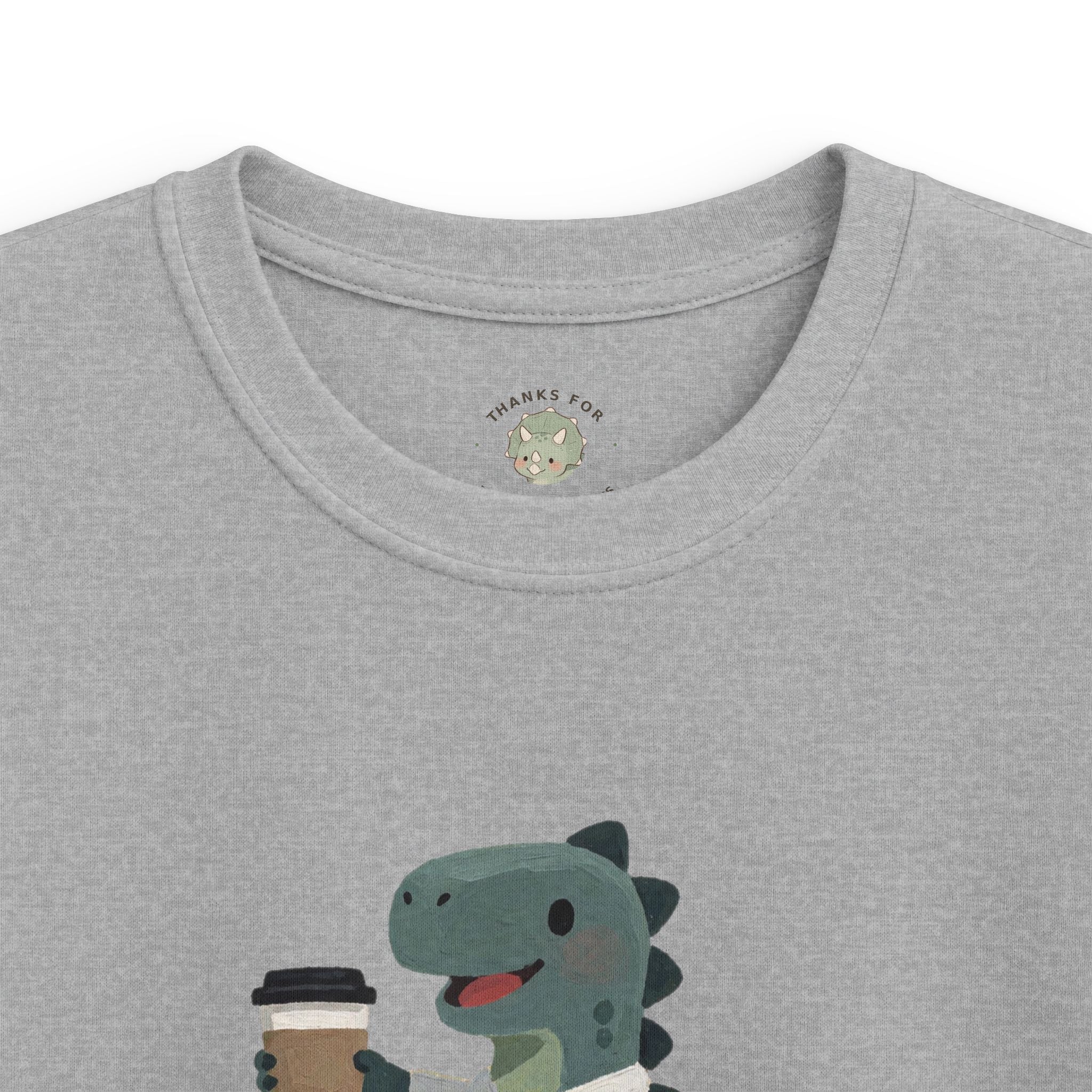 Kids Rawr-ista T-Shirt — Funny Coffee Dinosaur Barista Graphic Tee
