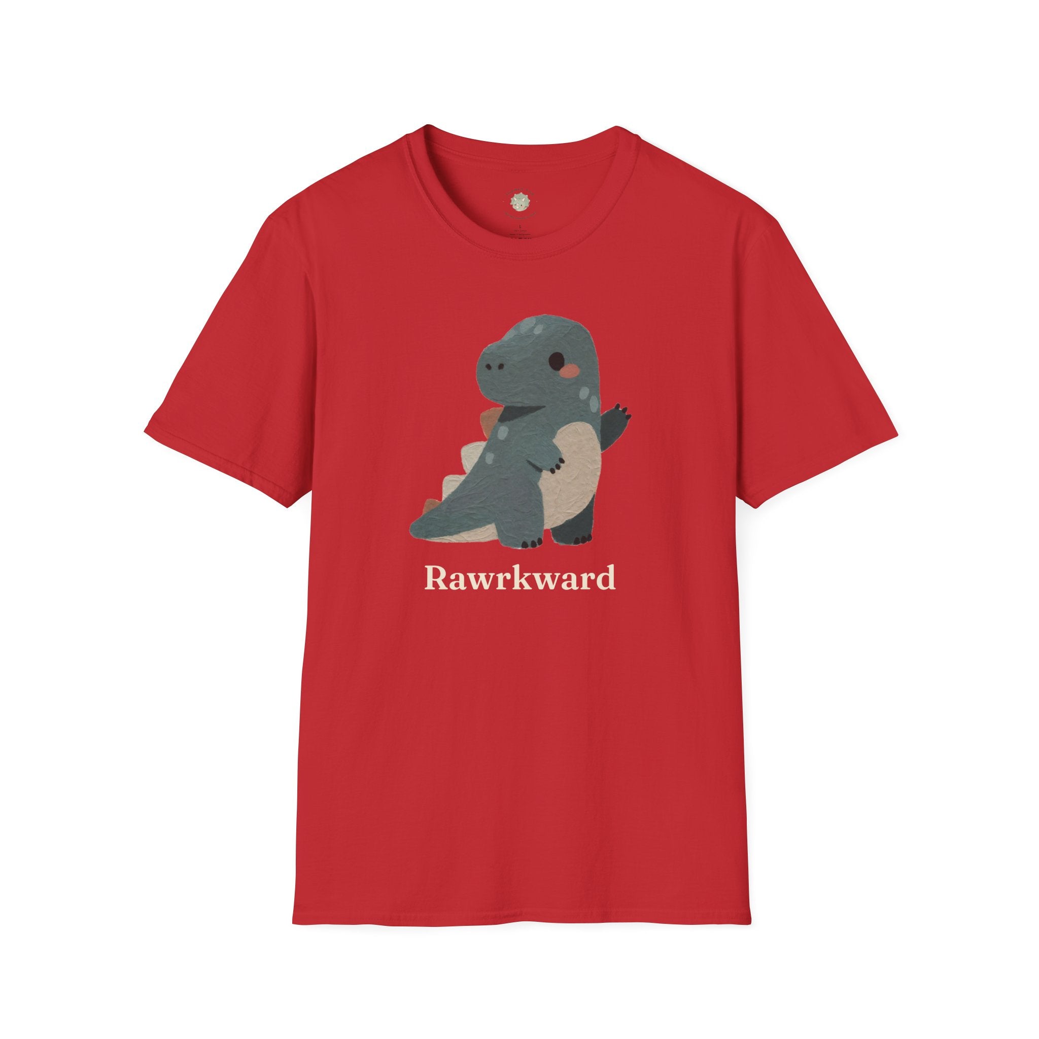 Rawrkward T-Shirt — Funny Awkward Shy Dinosaur Graphic Tee