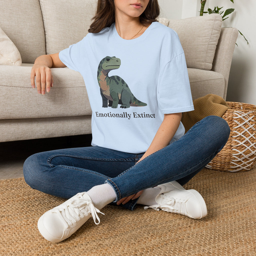 Emotionally Extinct T-Shirt — Funny Deadpan Dinosaur Graphic Tee