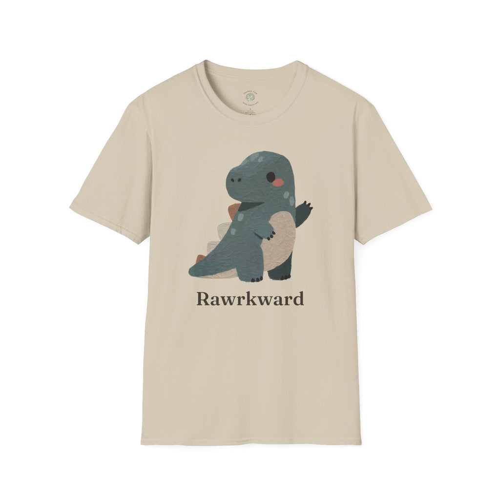 Rawrkward T-Shirt — Funny Awkward Shy Dinosaur Graphic Tee