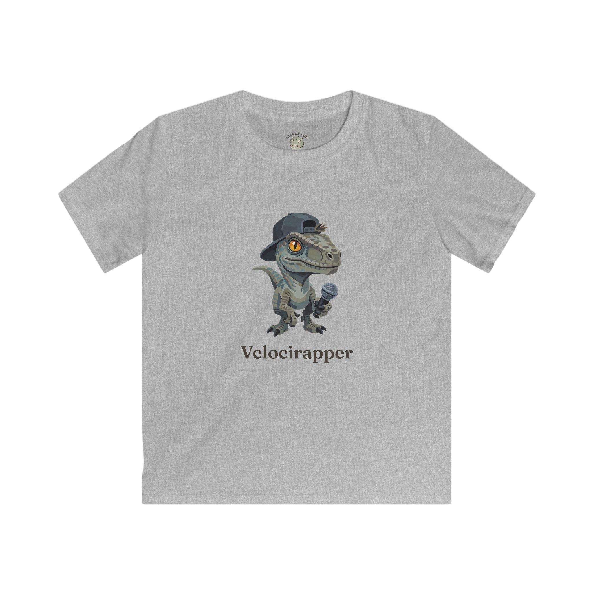 Kids Velocirapper T-Shirt — Funny Rapper Raptor Dinosaur Graphic Tee