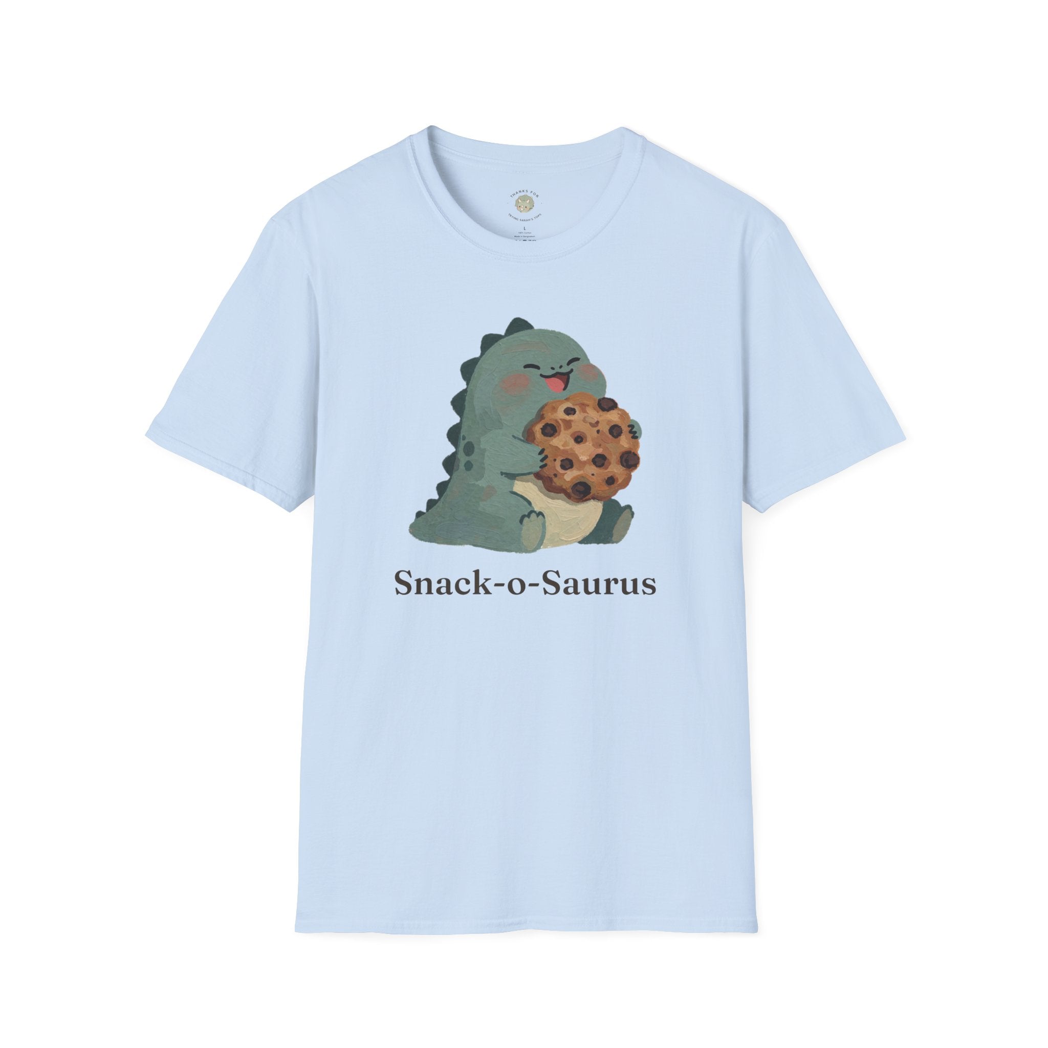 Snack-o-Saurus T-Shirt — Cute Cookie Dinosaur Snack Graphic Tee
