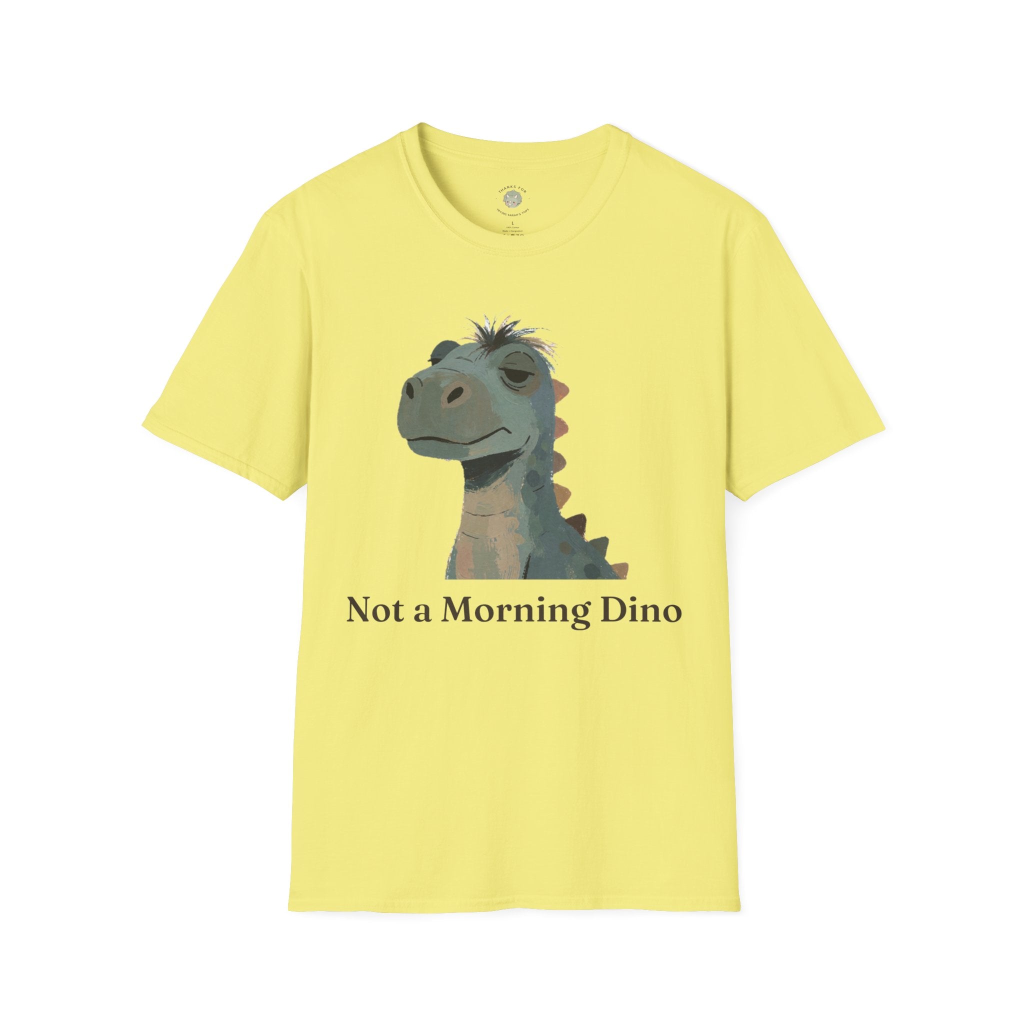 Not a Morning Dino T-Shirt — Funny Sleepy Dinosaur Graphic Tee