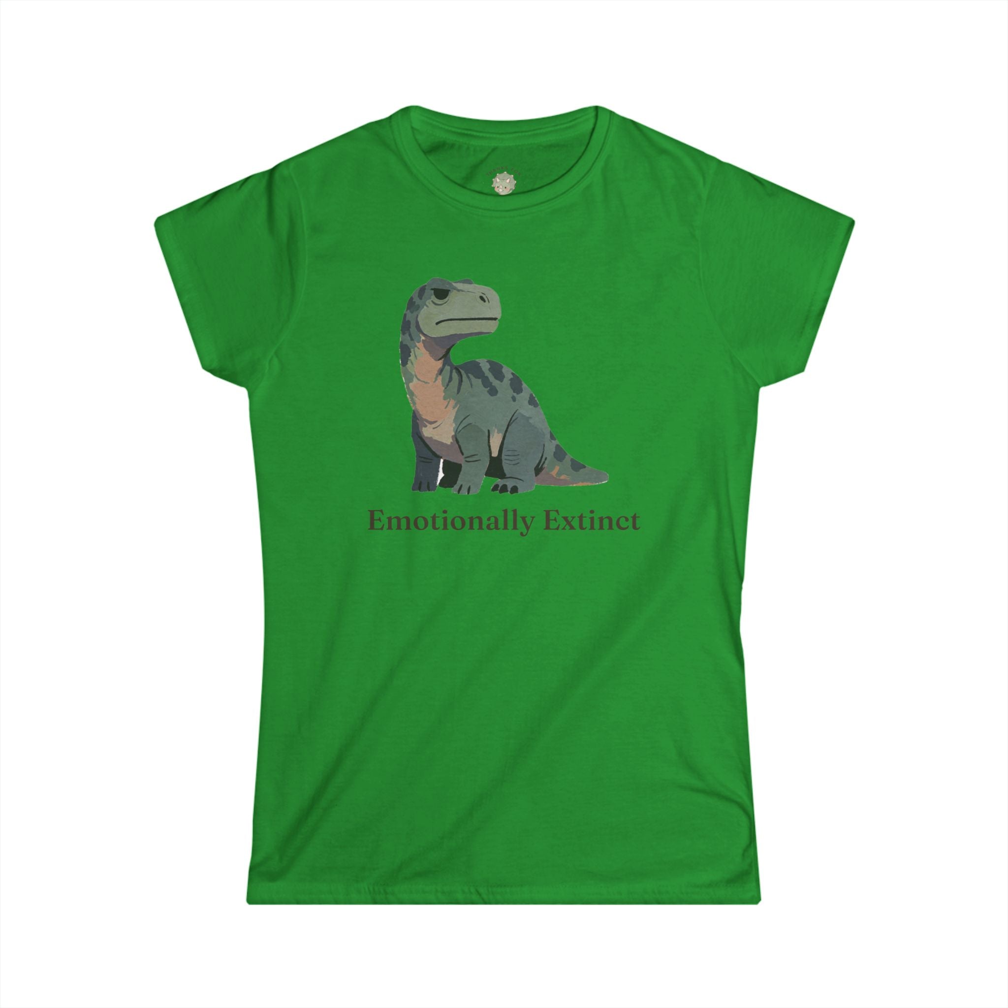 Women's Emotionally Extinct T-Shirt — Funny Deadpan Dinosaur Graphic Tee