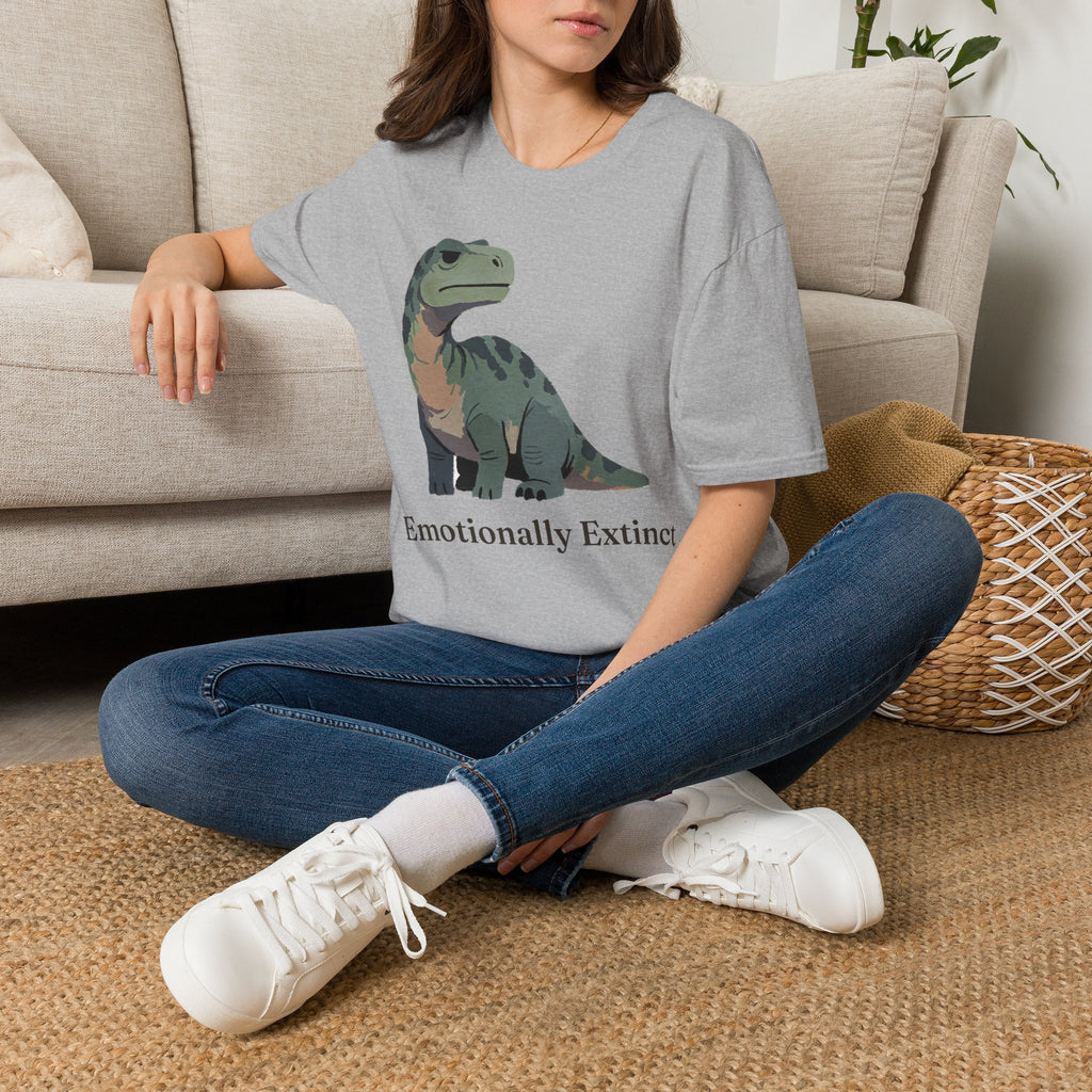 Emotionally Extinct T-Shirt — Funny Deadpan Dinosaur Graphic Tee
