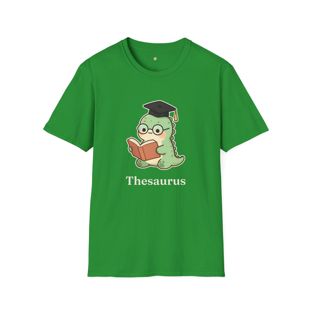 Thesaurus T-Shirt — Cute Word Nerd Dinosaur Grammar Pun Graphic Tee