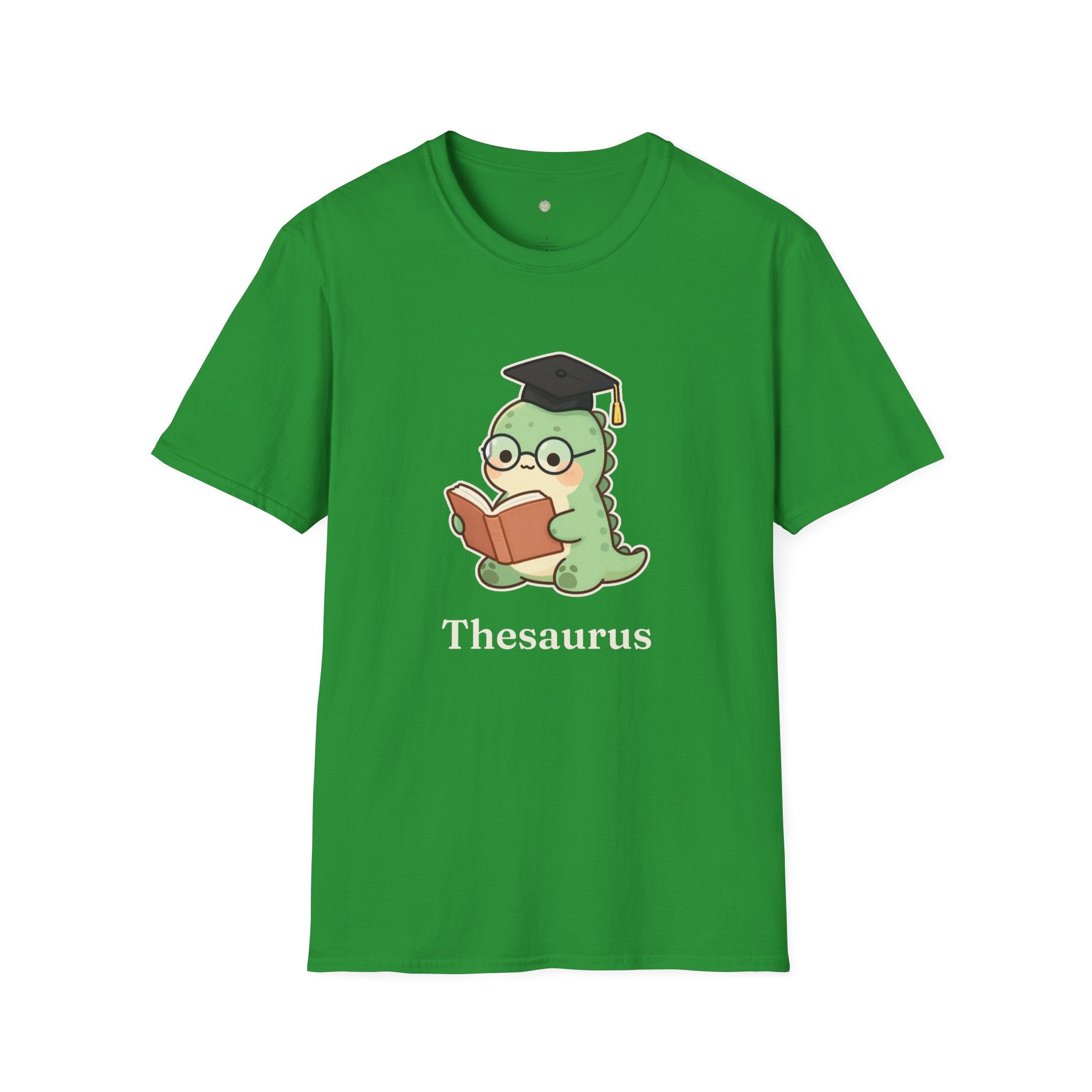 Thesaurus T-Shirt — Cute Word Nerd Dinosaur Grammar Pun Graphic Tee