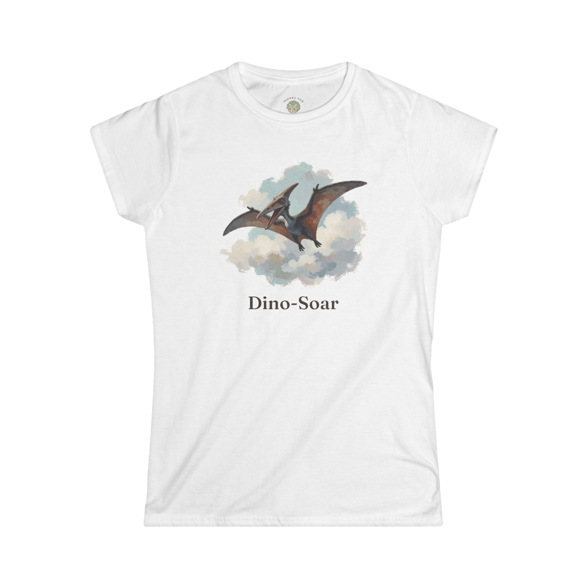 Women's Dino-Soar T-Shirt — Cute Flying Pterodactyl Pun Graphic Tee