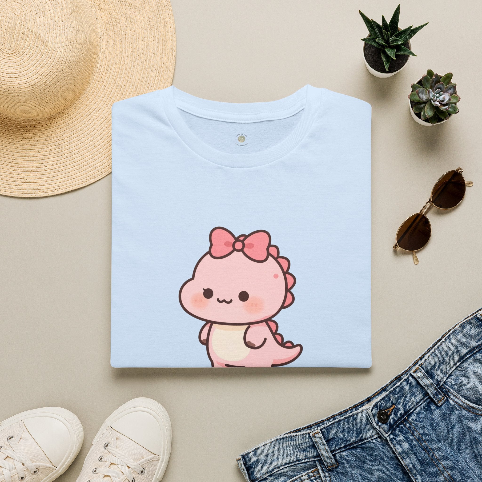 Personalized Girl Dinosaur T-Shirt — Custom Name Dino Tee