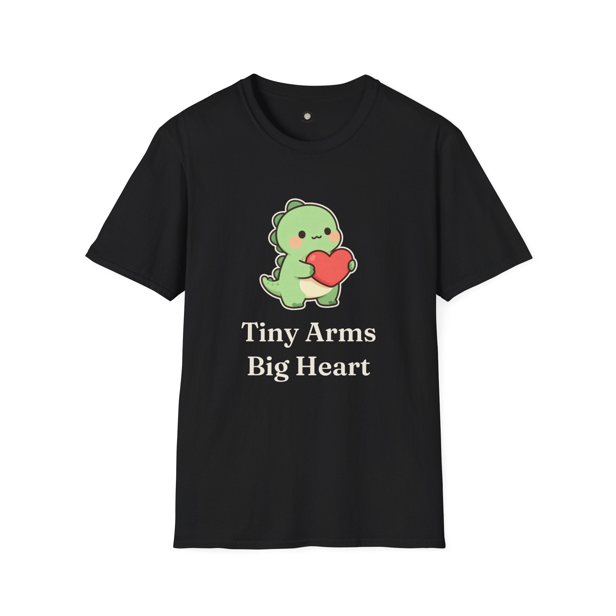 Tiny Arms, Big Heart Dino Tee — Kawaii T-Rex Heart Graphic T-Shirt