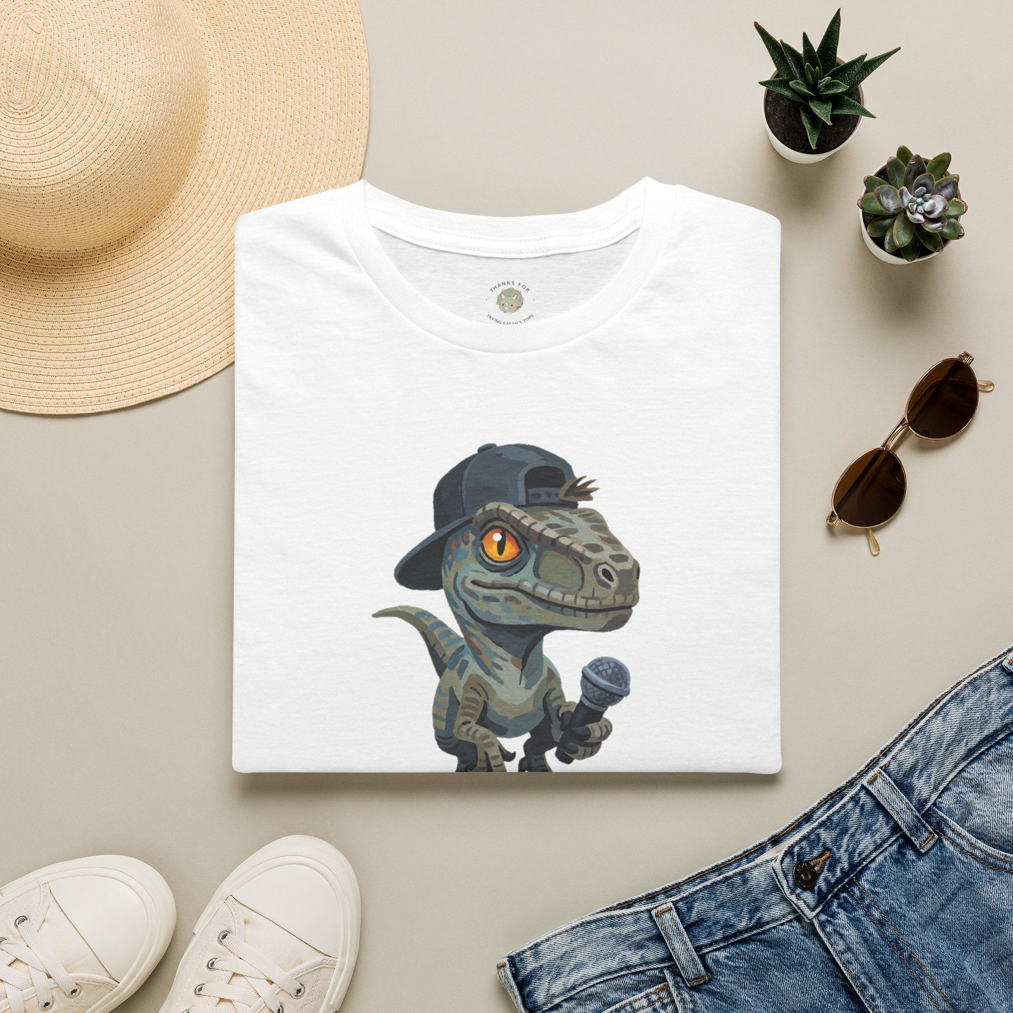 Velocirapper T-Shirt — Funny Rapper Raptor Dinosaur Graphic Tee