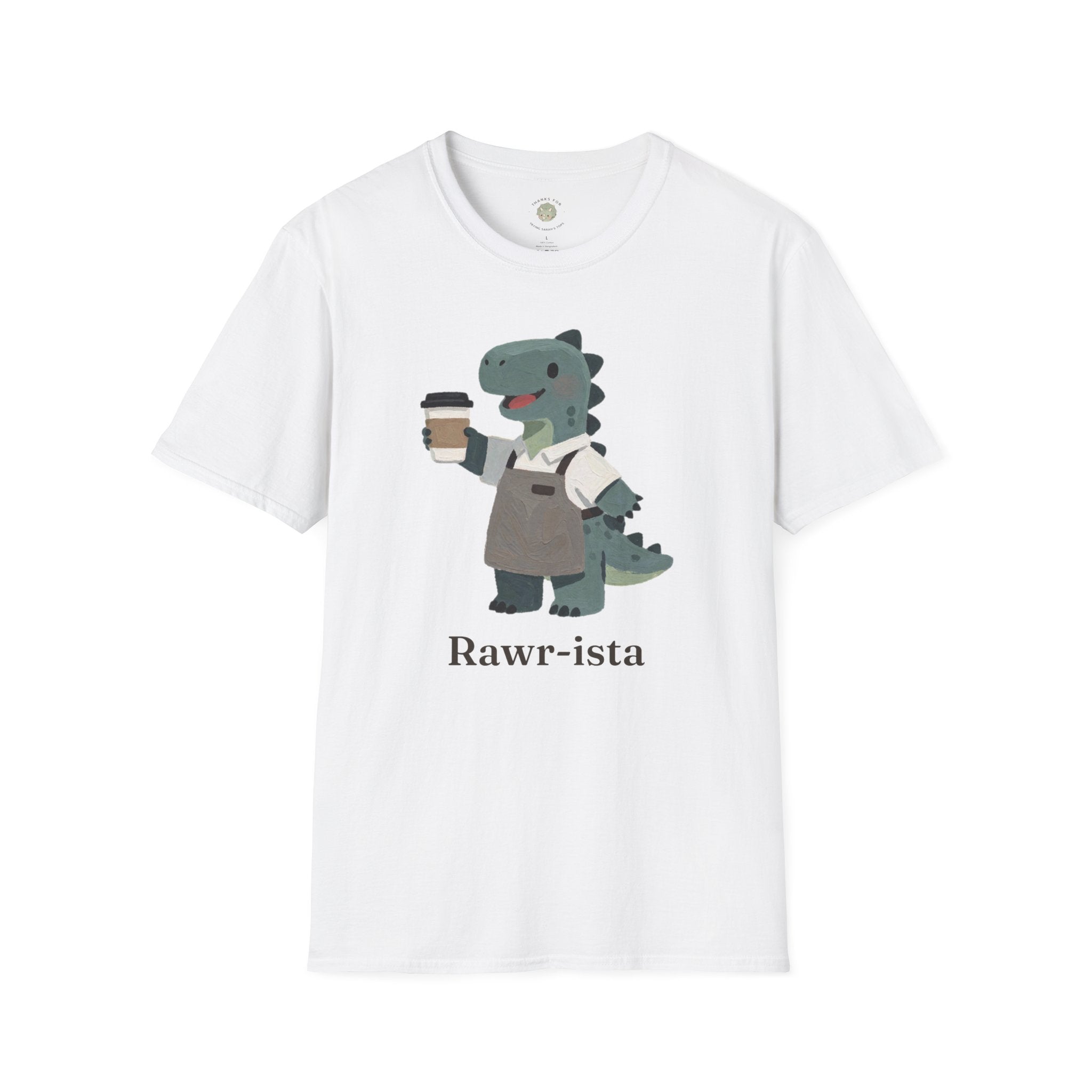 Rawr-ista T-Shirt — Funny Coffee Dinosaur Barista Graphic Tee