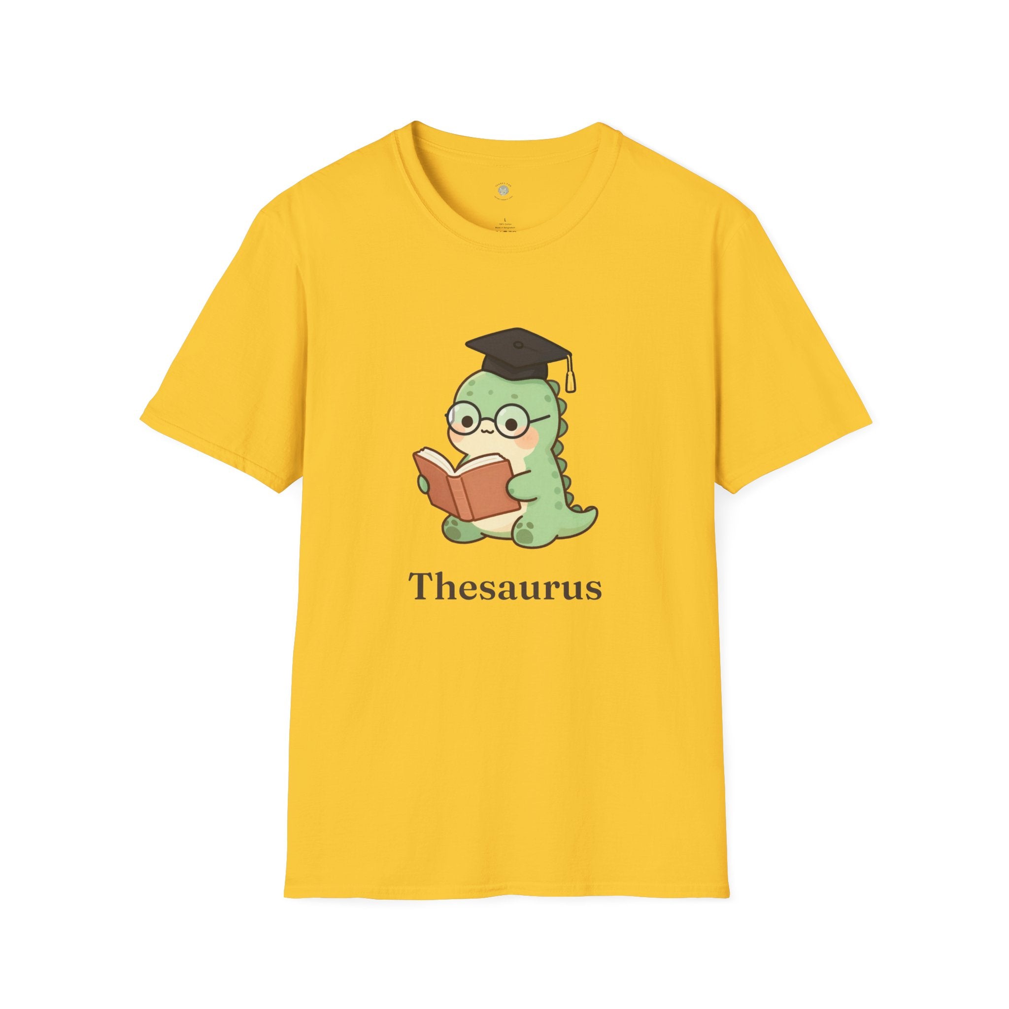 Thesaurus T-Shirt — Cute Word Nerd Dinosaur Grammar Pun Graphic Tee
