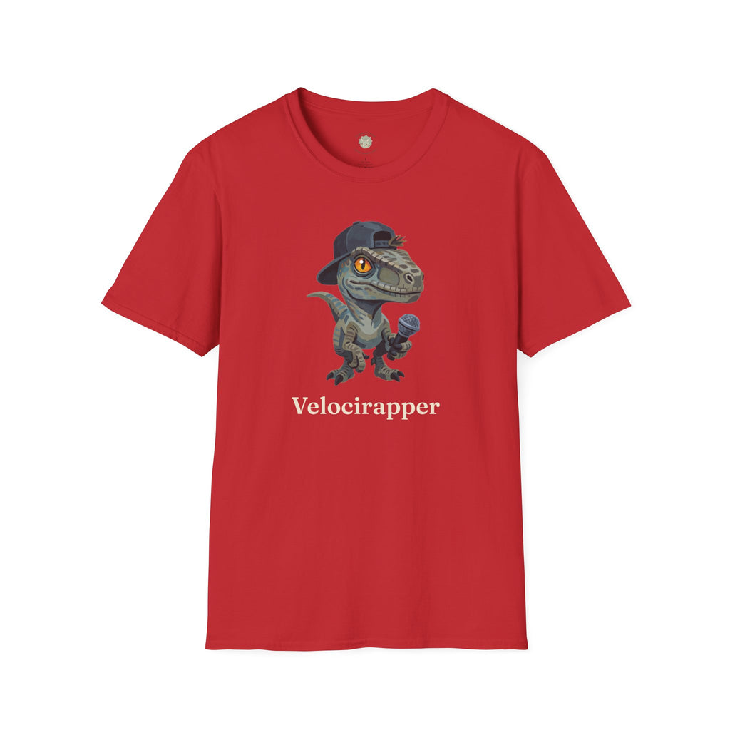 Velocirapper T-Shirt — Funny Rapper Raptor Dinosaur Graphic Tee