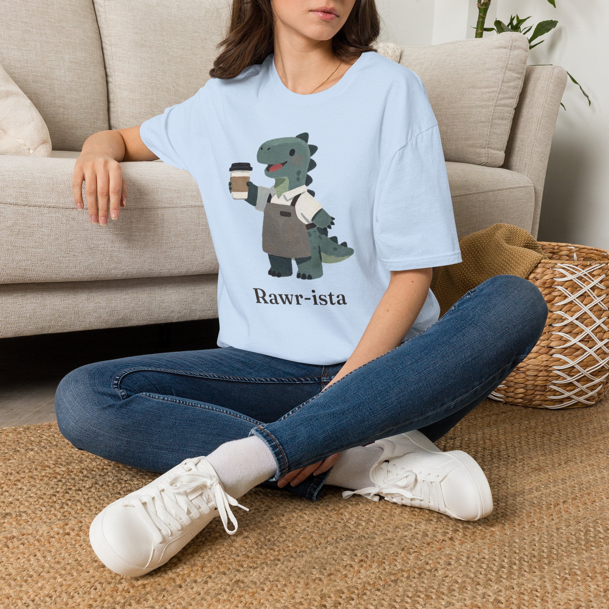 Rawr-ista T-Shirt — Funny Coffee Dinosaur Barista Graphic Tee