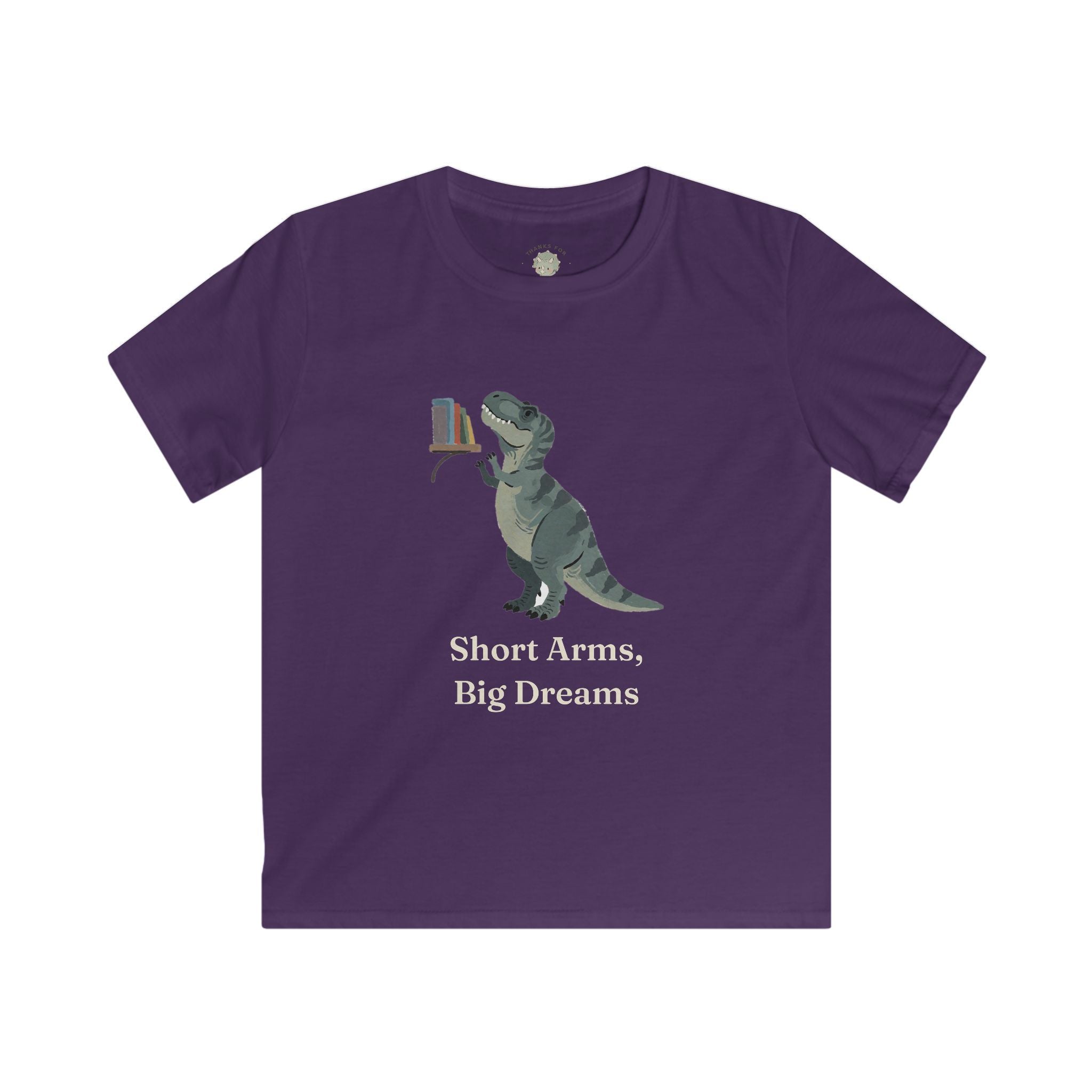 Kids Short Arms, Big Dreams T-Shirt — Funny Motivational T-Rex Graphic Tee