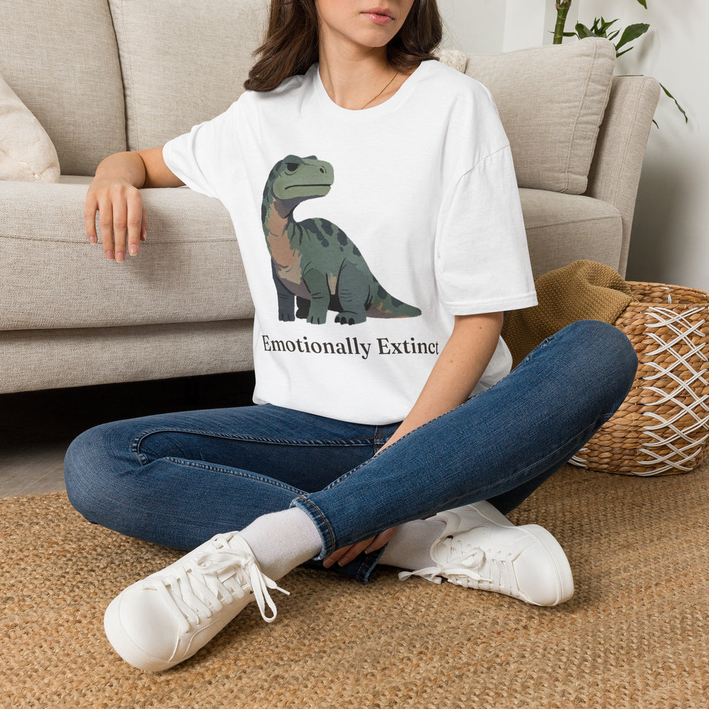 Emotionally Extinct T-Shirt — Funny Deadpan Dinosaur Graphic Tee